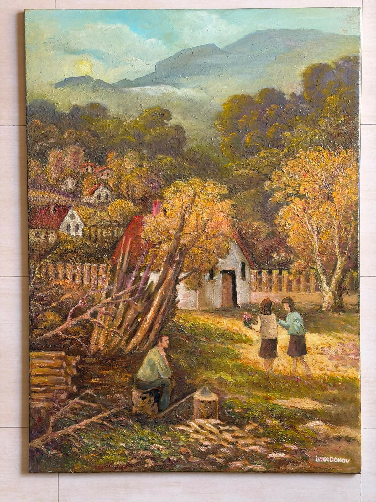 Paesaggio autunnale di villaggio di Ivan Donov