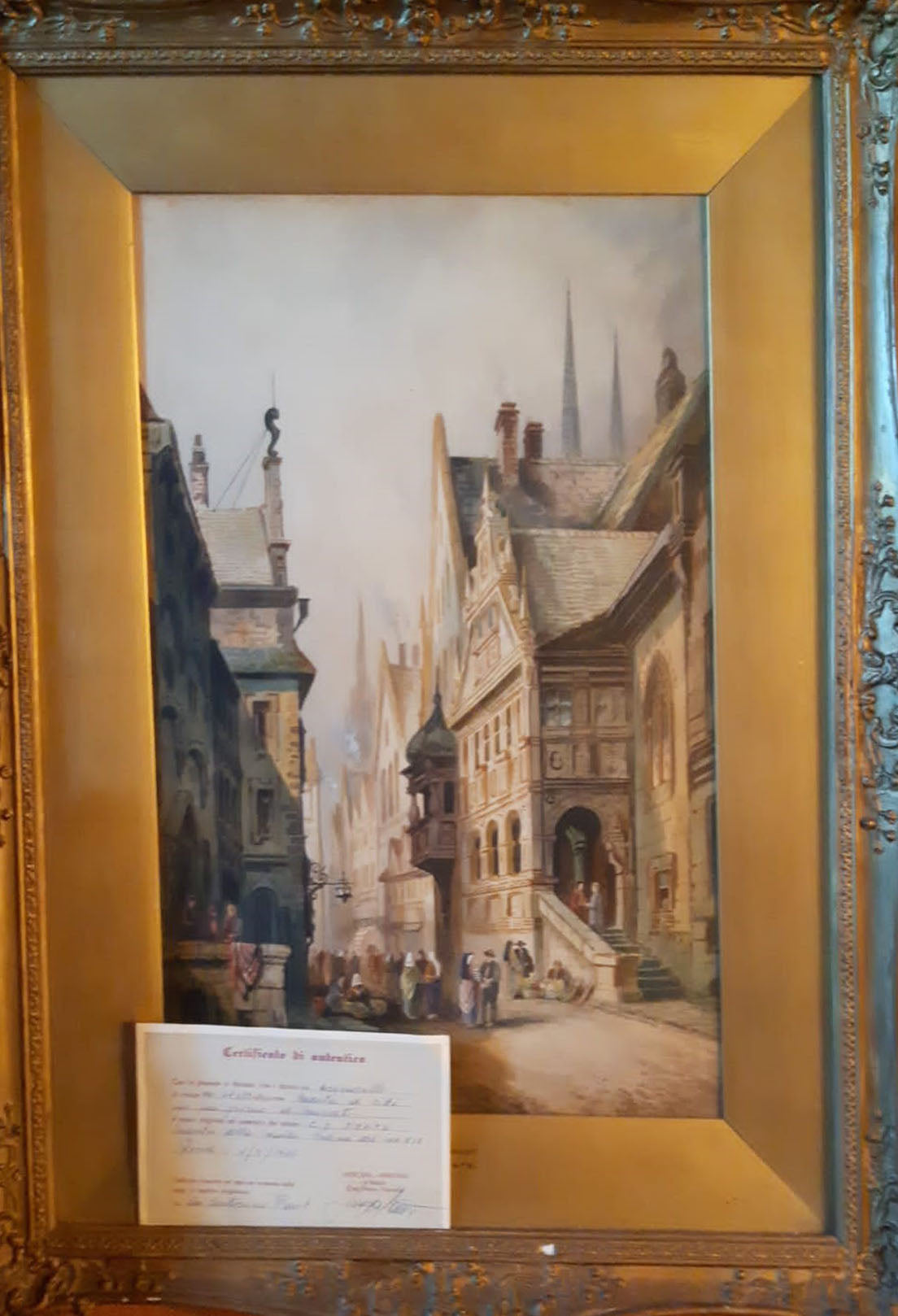 Charles James Keats - Una vista de una ciudad en un día de mercado