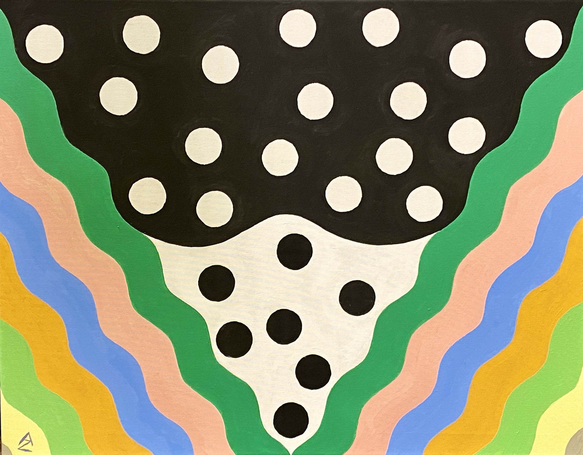 Opera astratta geometrica Black & White di Anette Zeltner