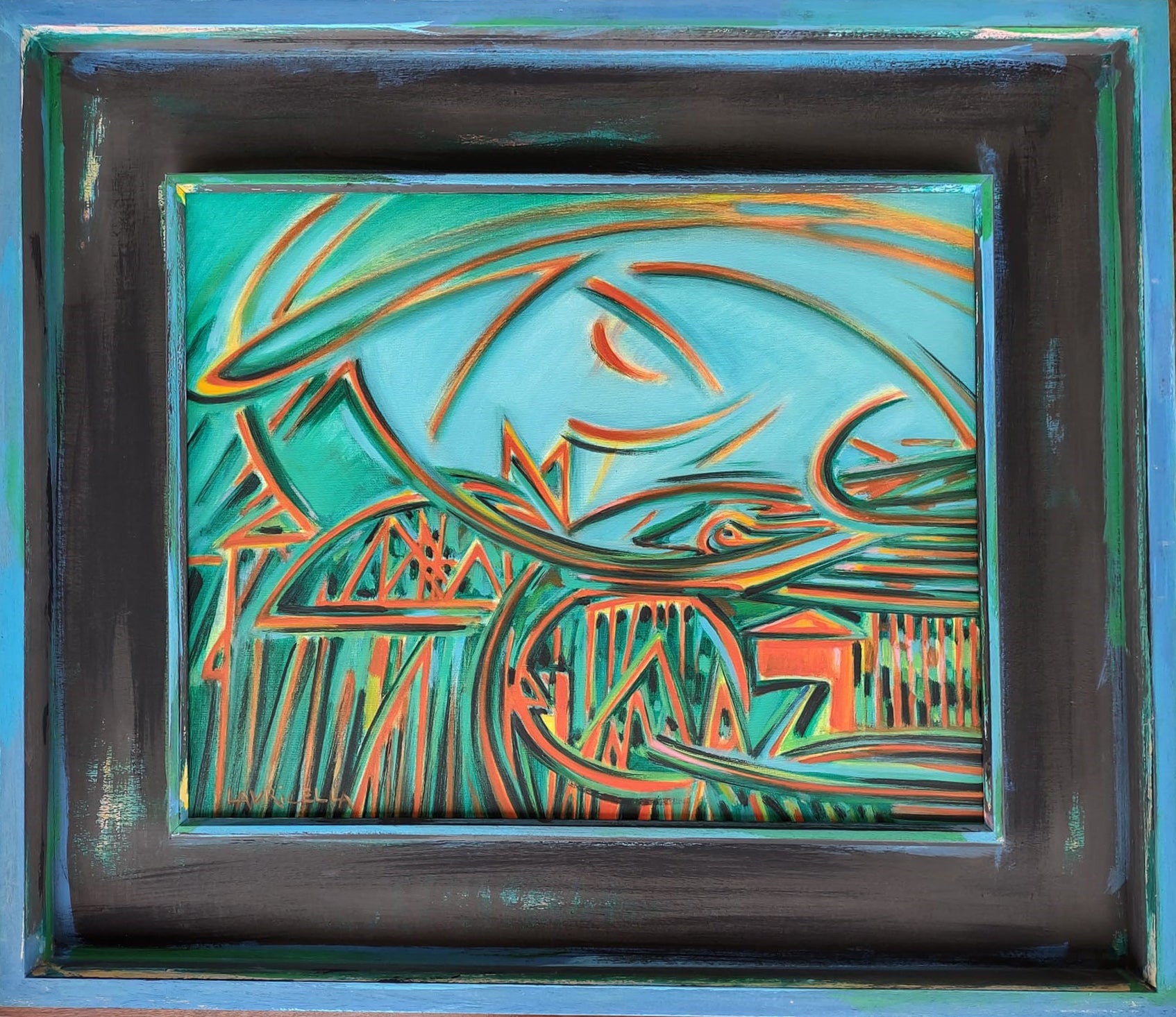 Attilio Lauricella - Building invaded by an abstract landscape
