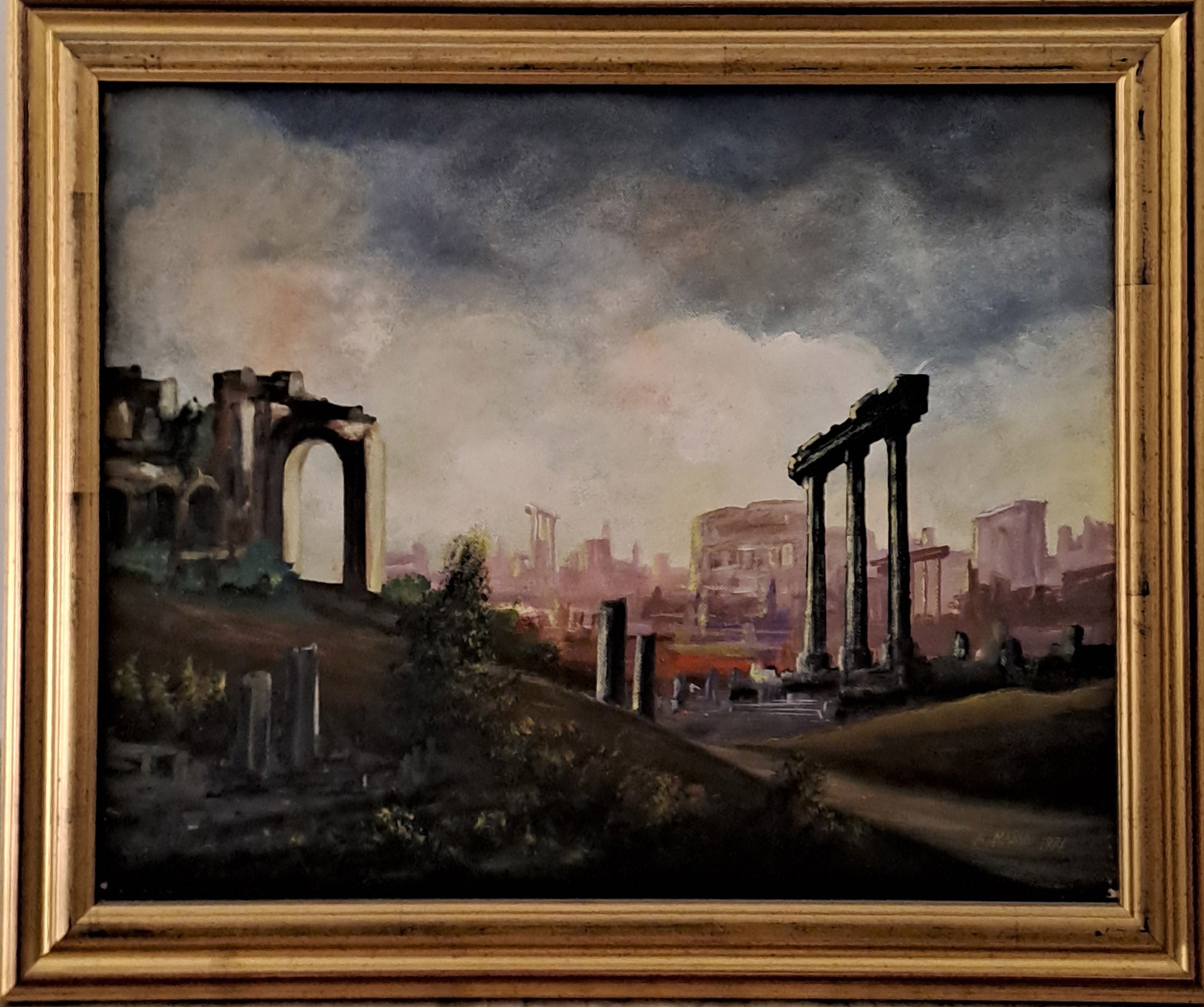 Angelo Manini - Paisaje con ruinas