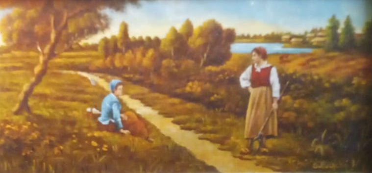 B. Mulachié - Pecore al pascolo - Contadine