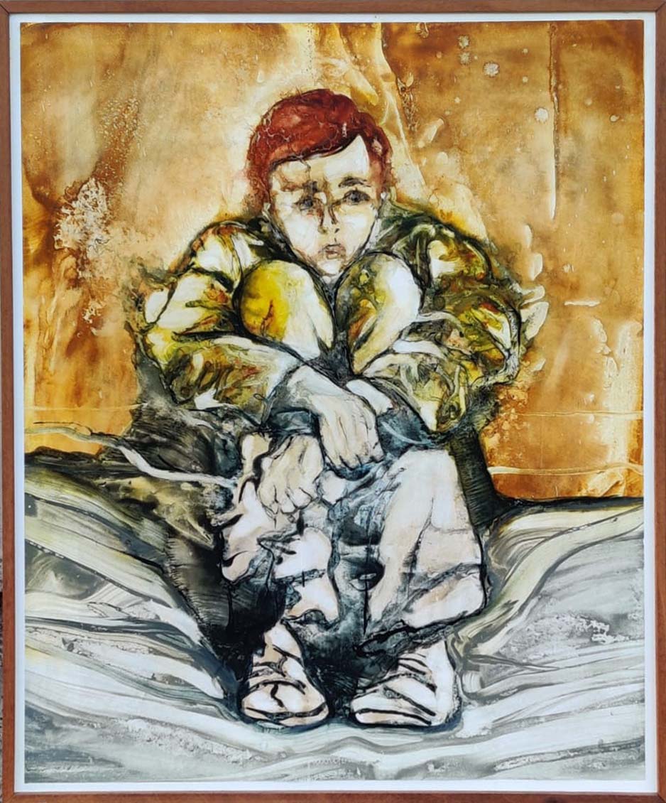 Solitudine attraversata da sogno e dal silenzio, olio su tavola di Enrico Montonati