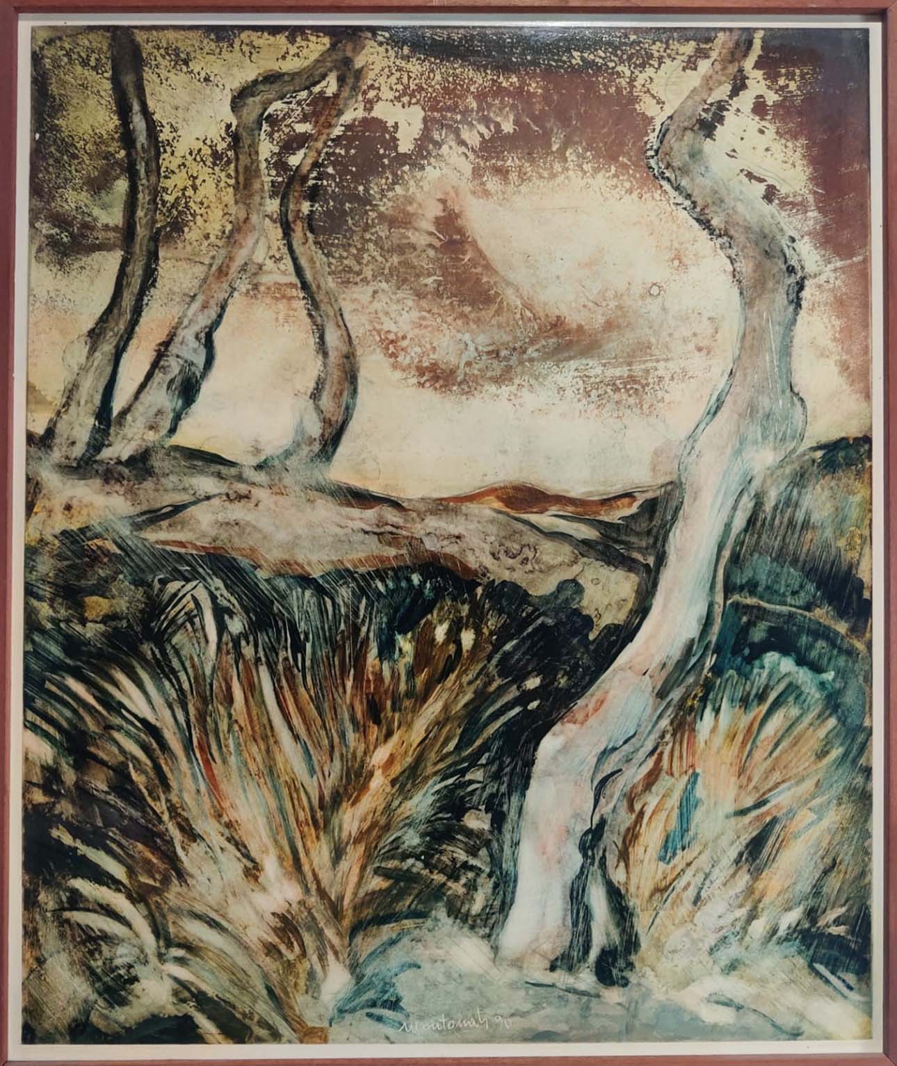 Frammenti, olio su masonite di Enrico Montonati