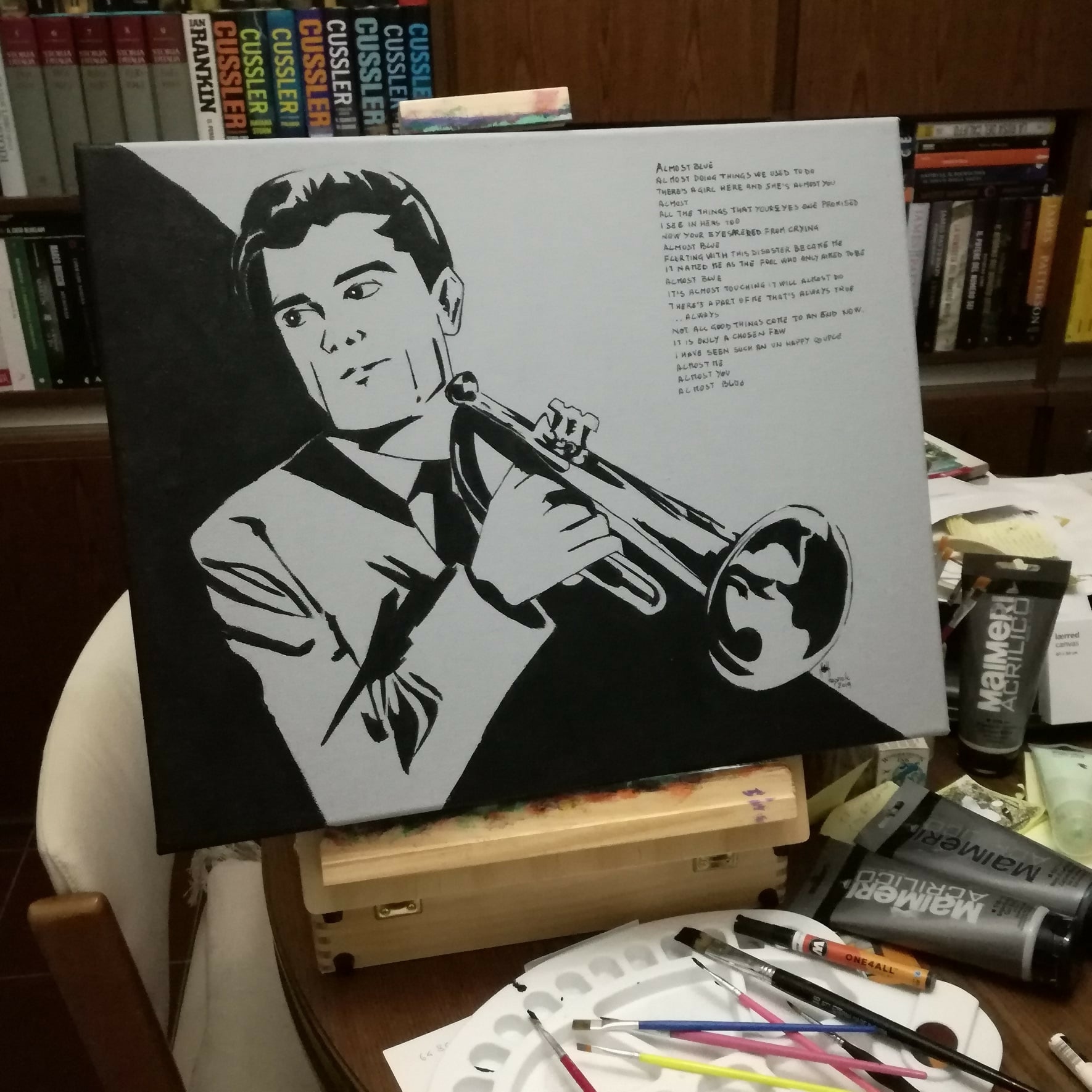 Chet Baker, acrilico su tela di Lorenzo Ragno Celli
