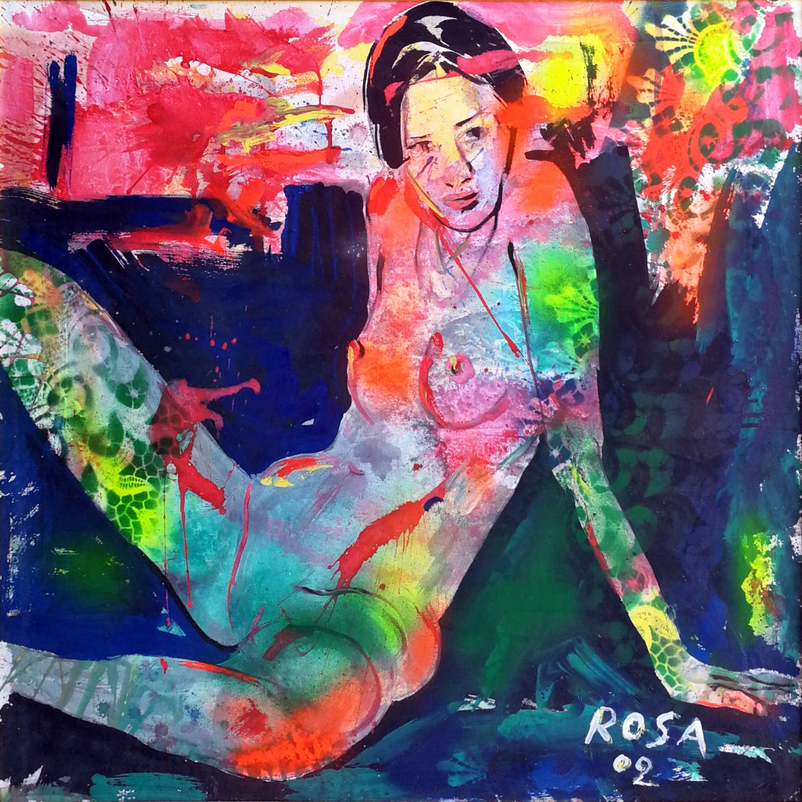 Michele Rosa - Nudo con commistioni astratte