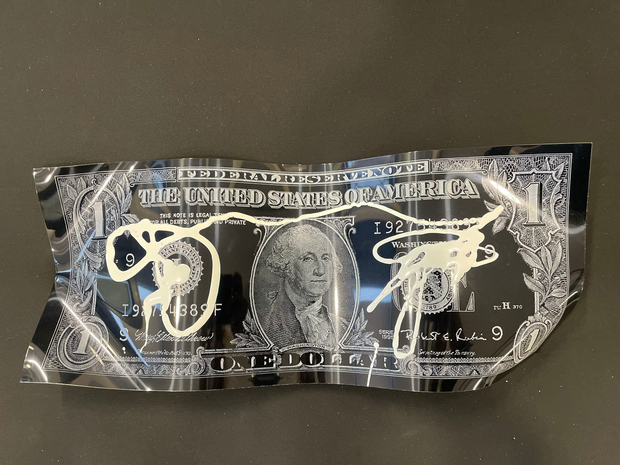Karl Lagasse - One dollar black and white abstract no abstract