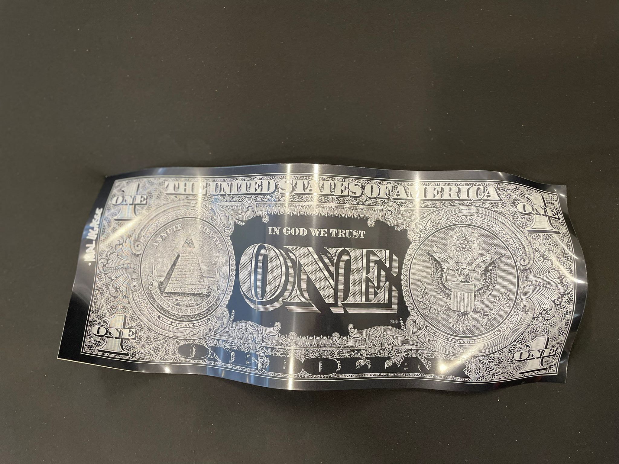 Karl Lagasse - One dollar black and white abstract no abstract