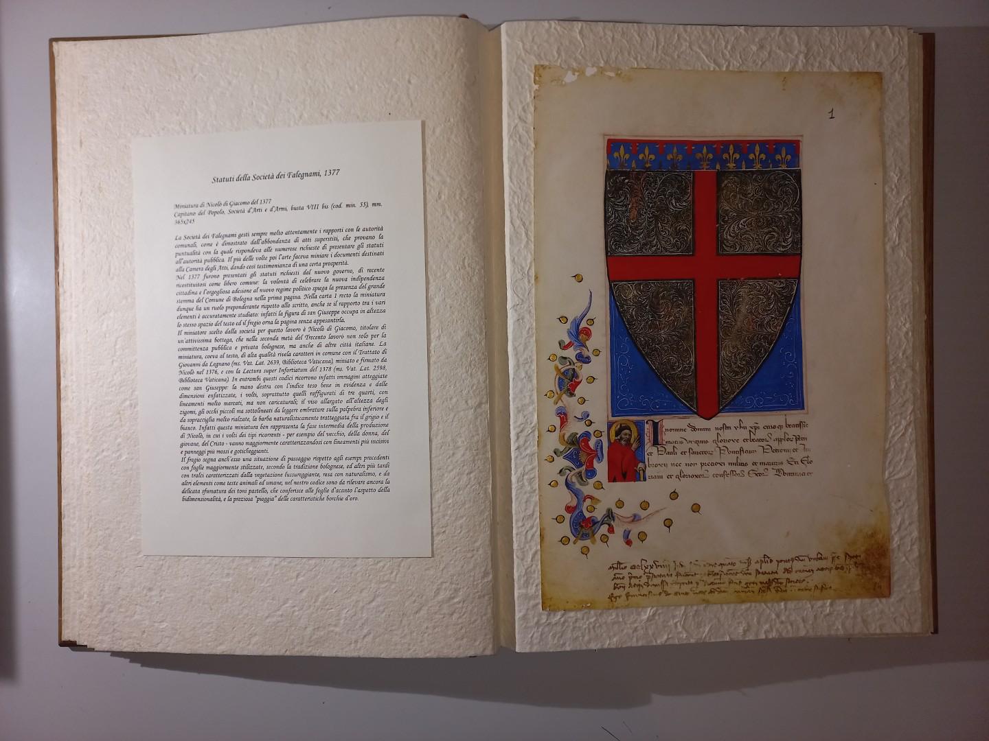 Opus Est Miniatura codici statutari XIVXV Secolo - Archivio di Stato di Bologna