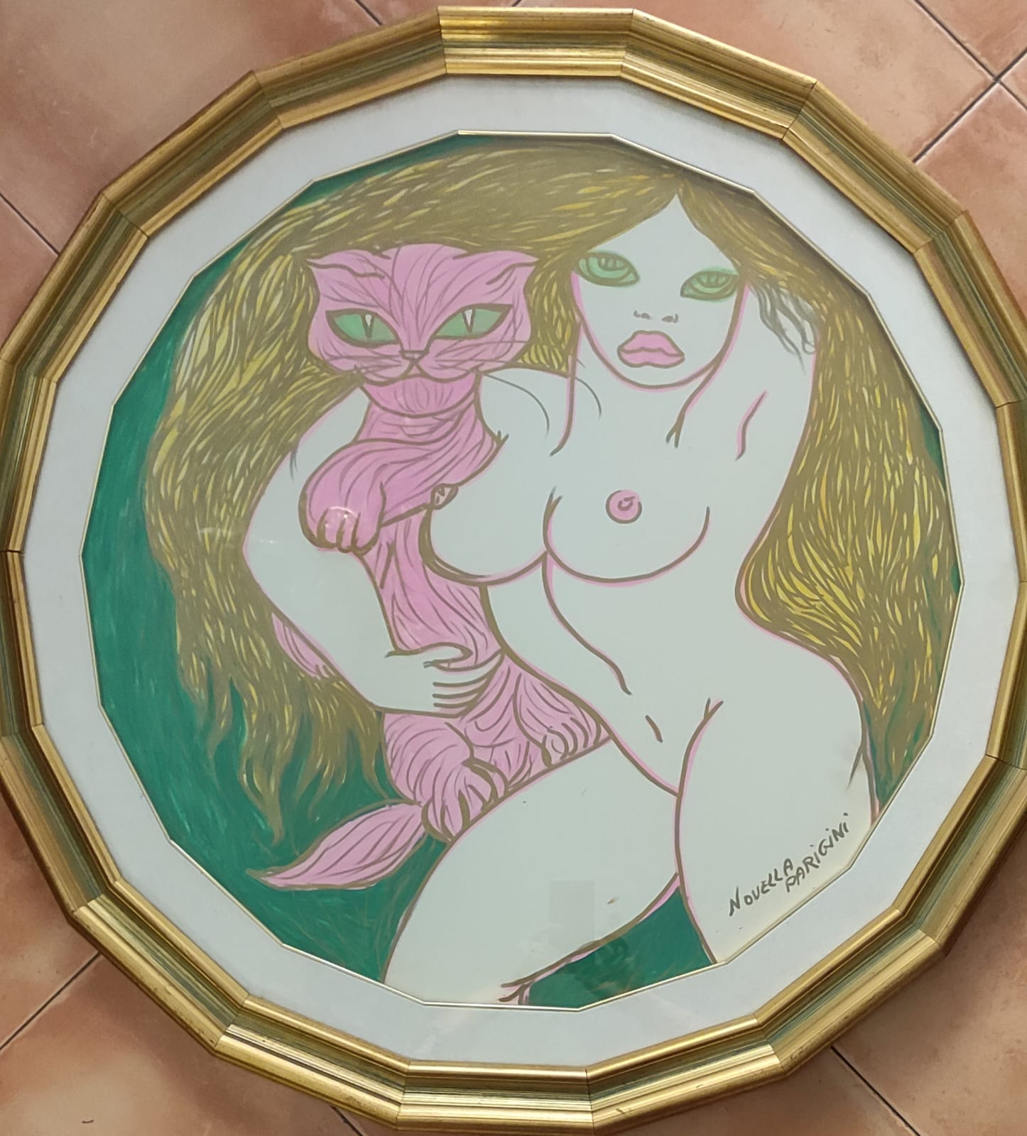 NOVELLA PARIGINI - DONNA CON GATTO