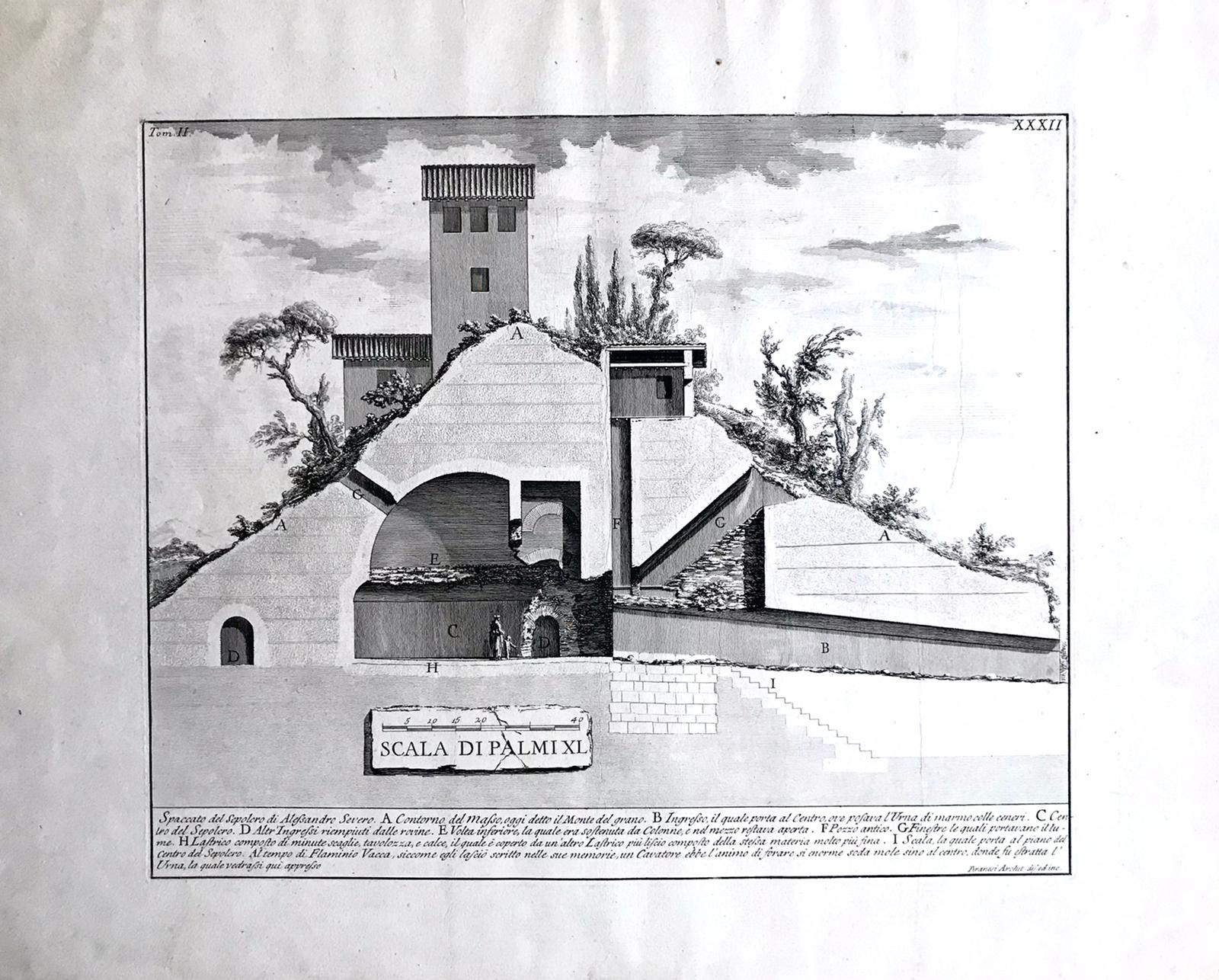 Giovanni Battista Piranesi - Spaccato del sepolcro di Alessandro Severo