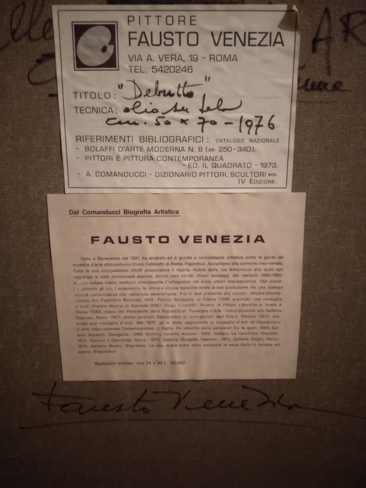 Fausto Venezia - Debutto