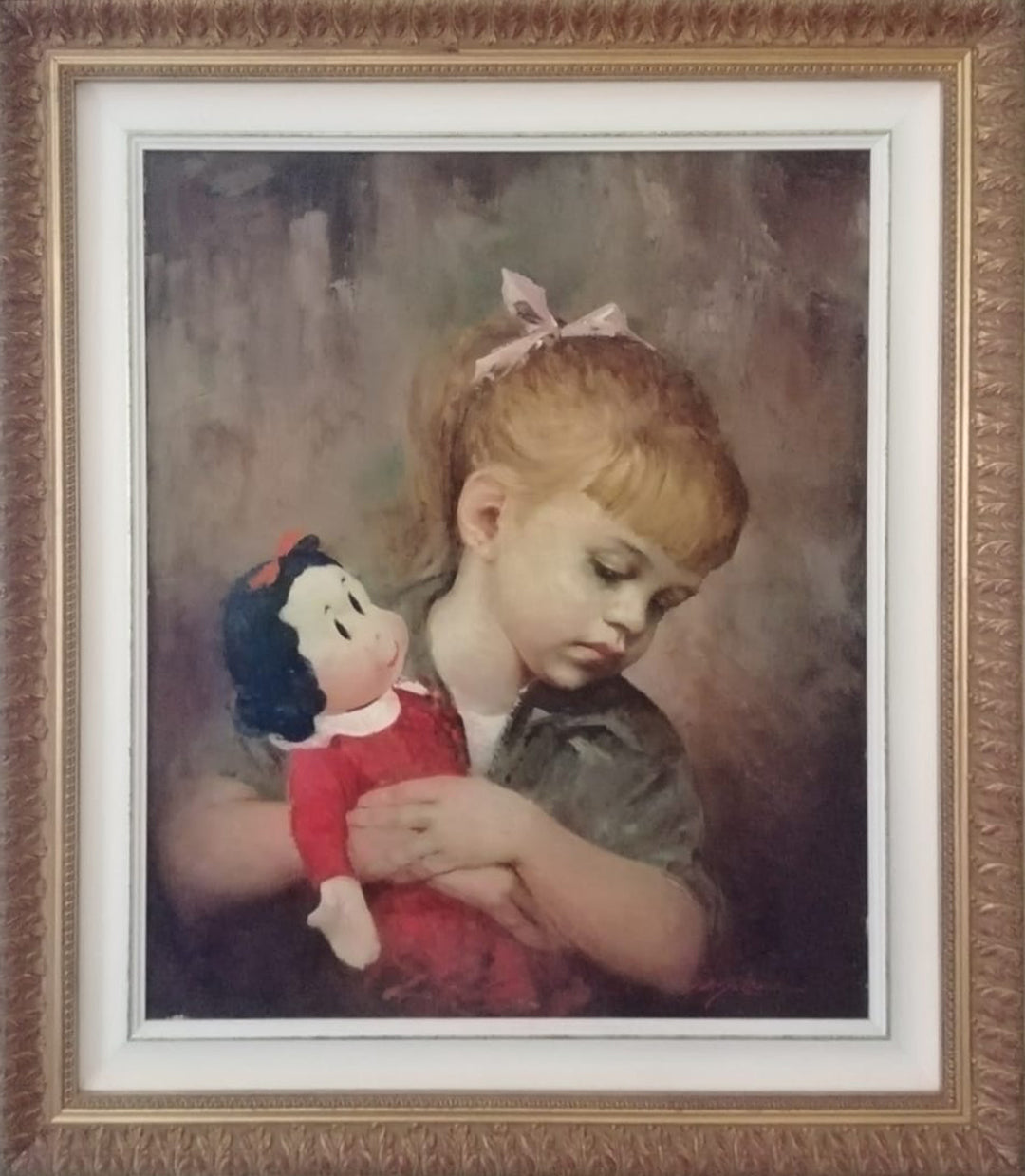 Giuseppe Guzzardi - Little Girl Absorbed with a Doll