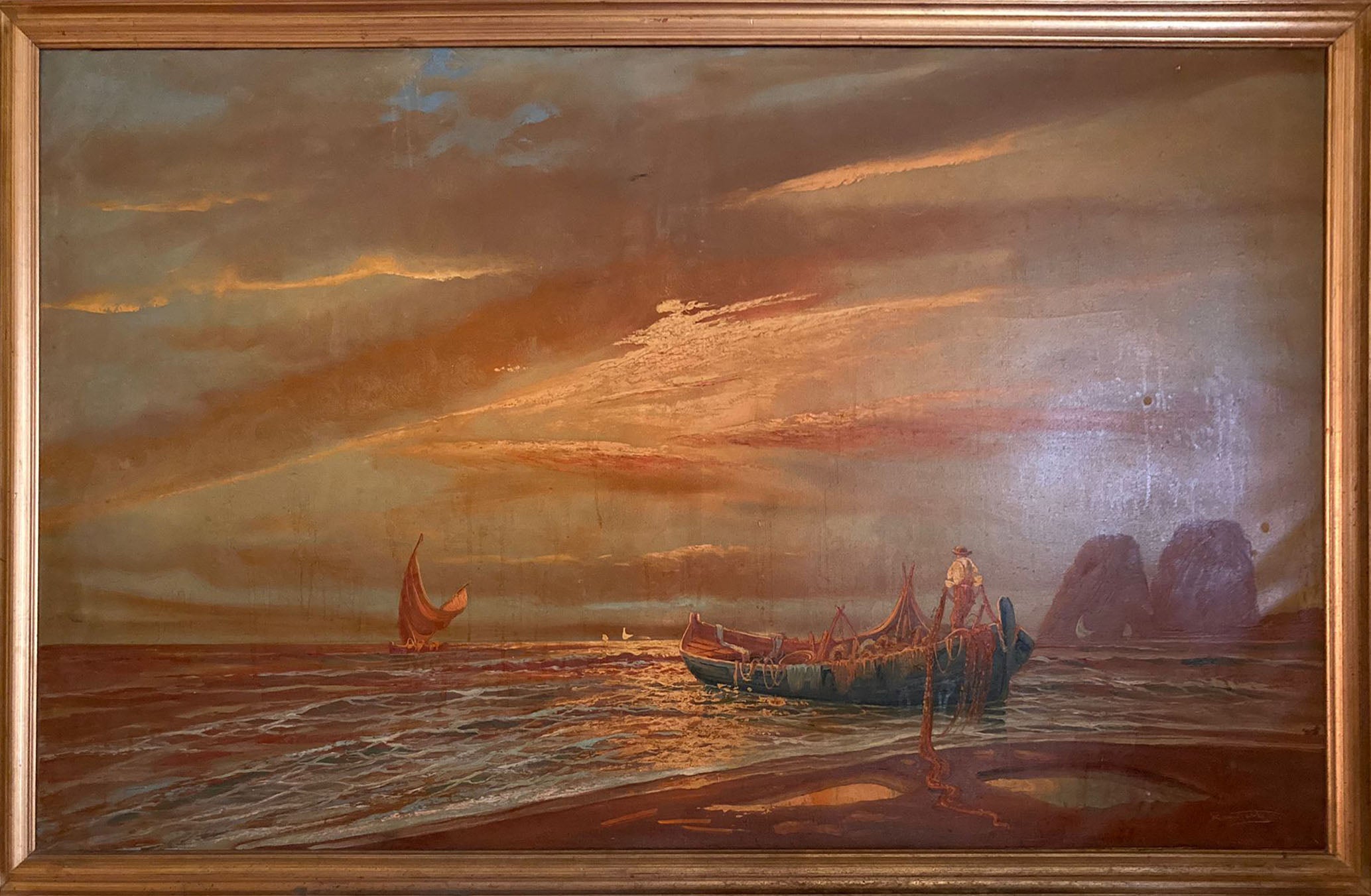 Remo Testa - Pescatore tramonto