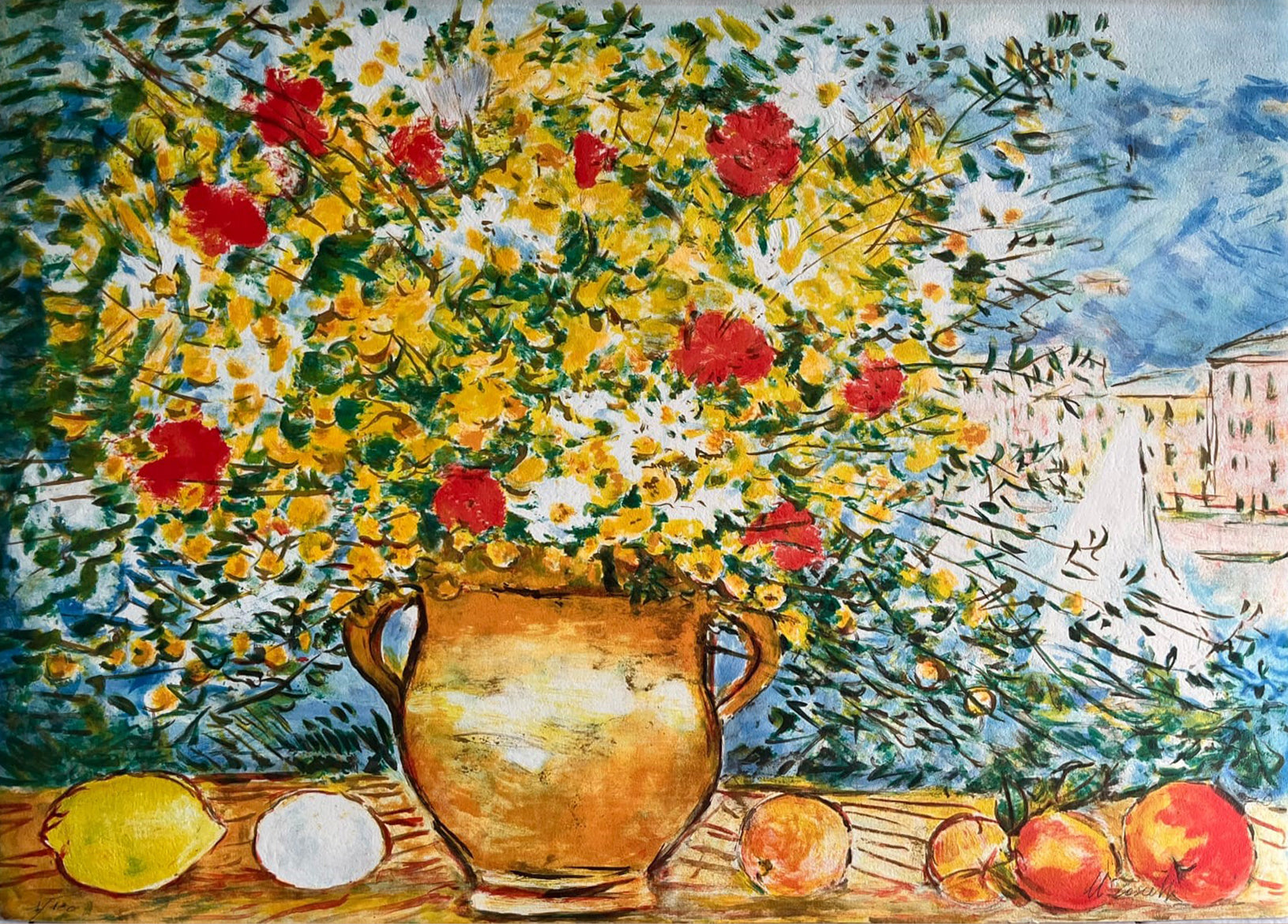 Michele Cascella - Jarrón de flores