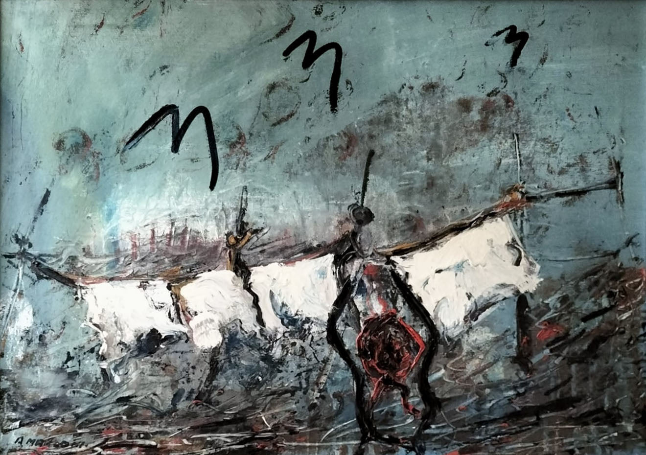 Antonio Manzoni - Senza Titolo  (composizione figure)