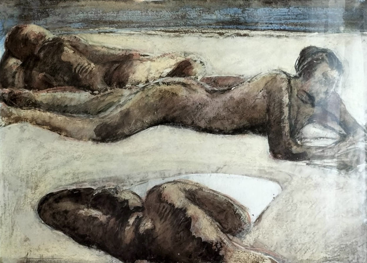 Americo Mazzotta - Senza Titolo (figure sulla spiaggia)