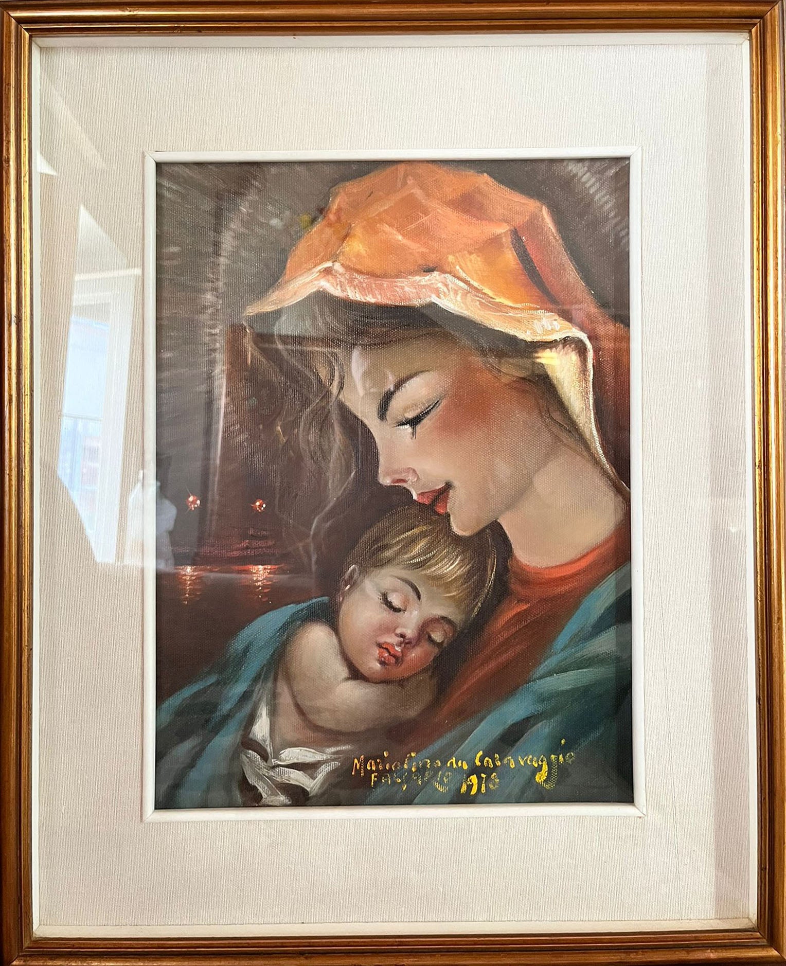 Mariolino Da Caravaggio - Senza titolo (madonna con bambino) - Olio su tela