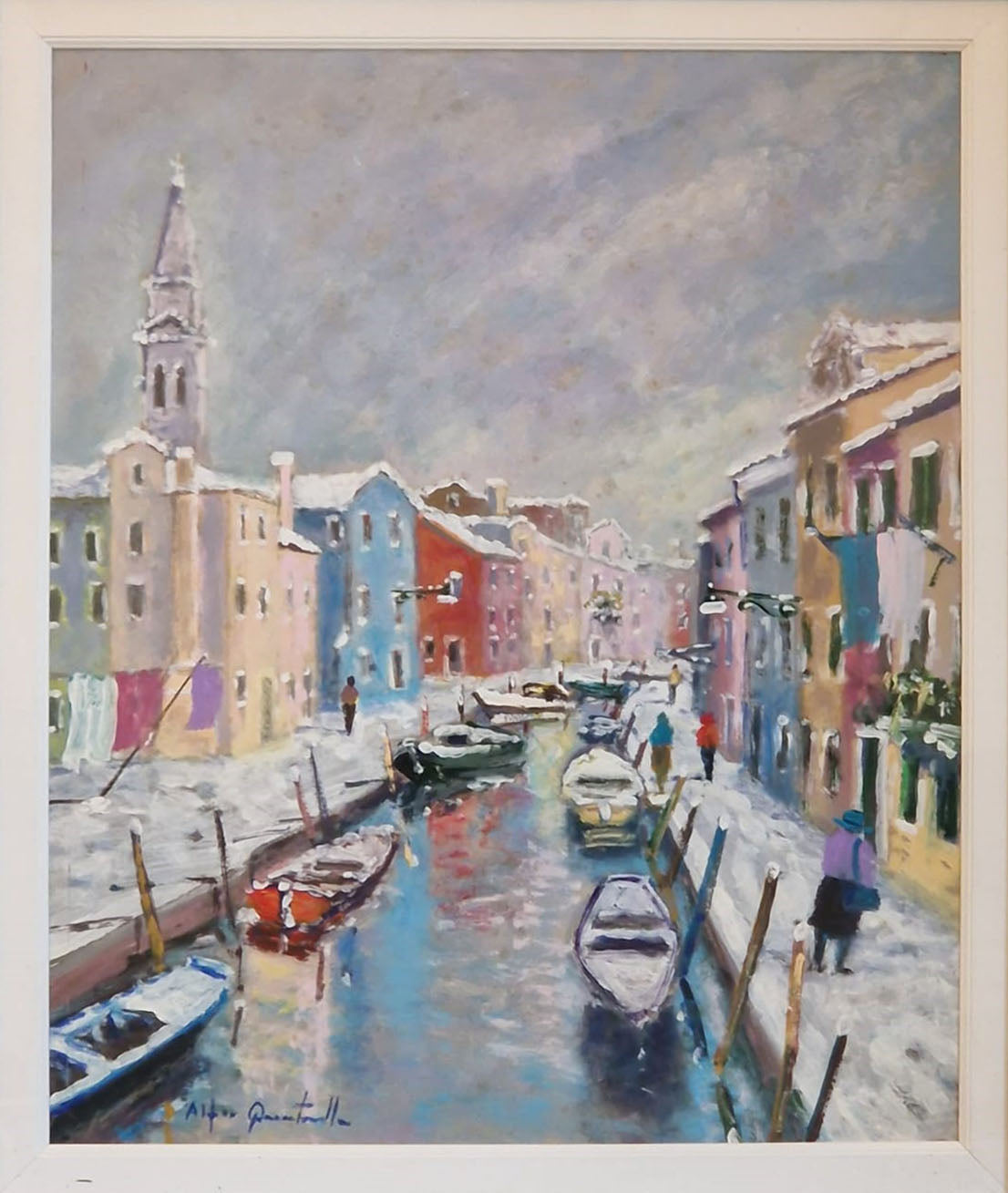 Alfio Quintavalle - Burano under the snow, Giudecca Canal