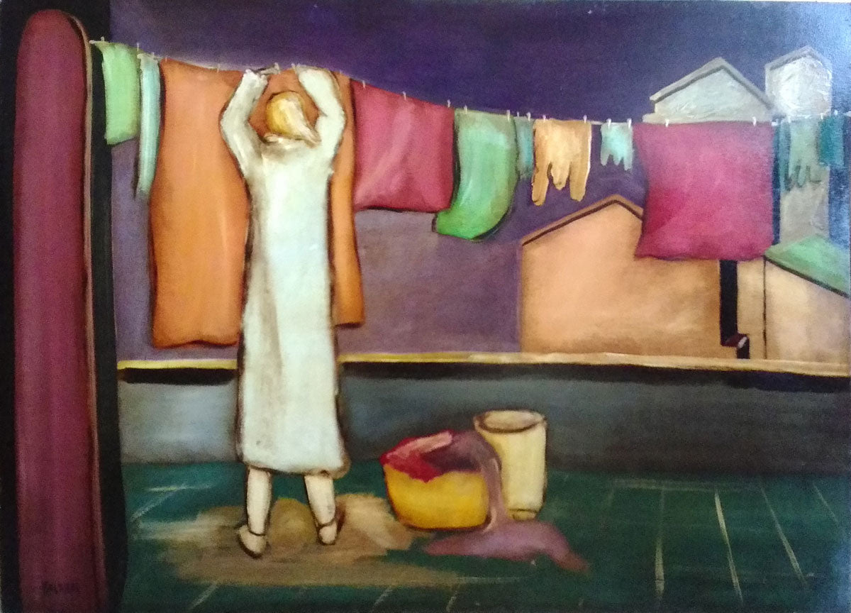 Sergio Baldieri - Woman Hanging Out the Washing