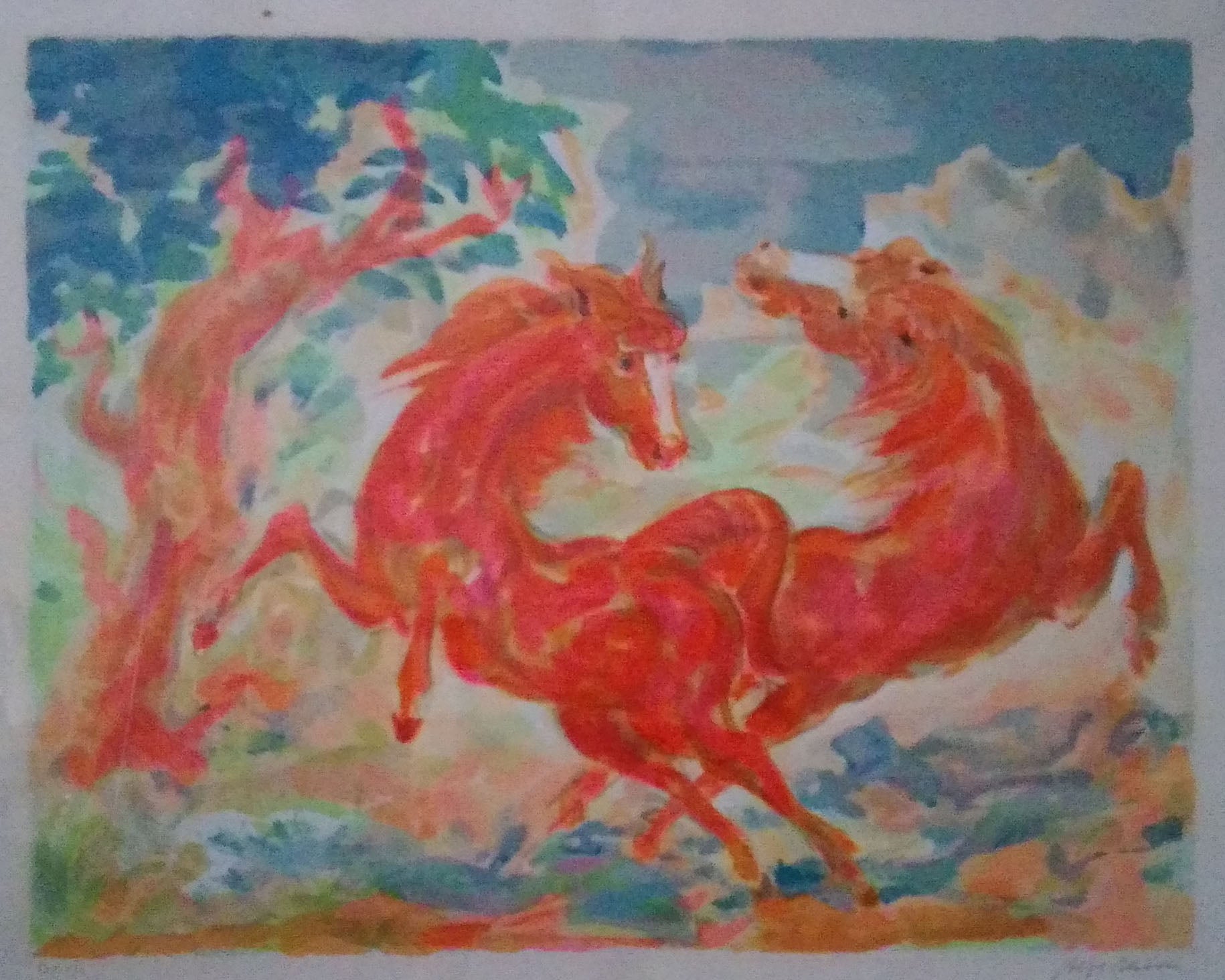 Aligi Sassu - Cavalli selvaggi