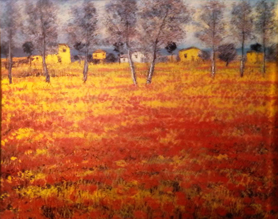 Michele Cascella - Field of Poppies