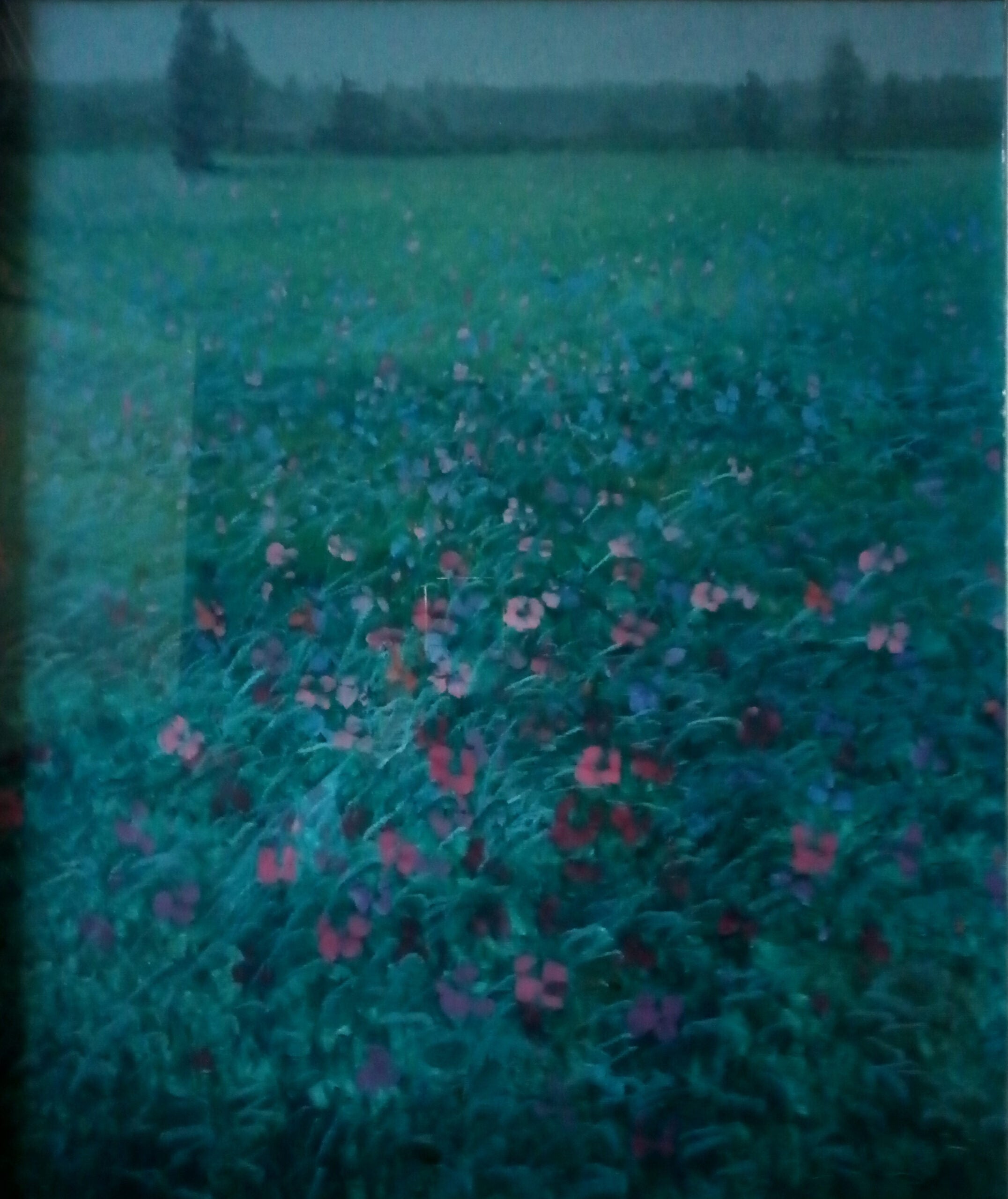 Aldo Gavaggi - Trittico(prato verde, campo di grano, laguna rossa)