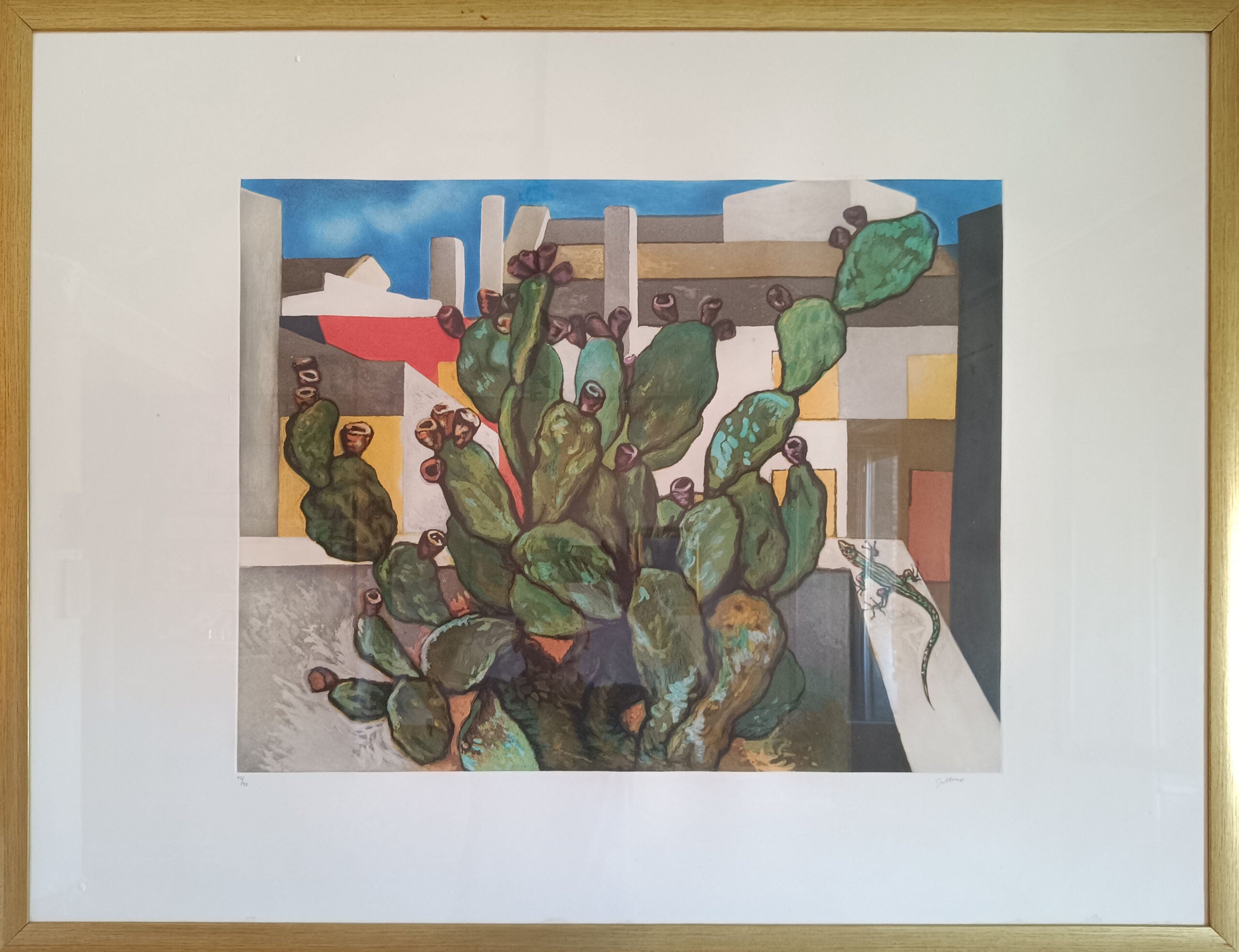 Renato Guttuso - Cactus with Lizard