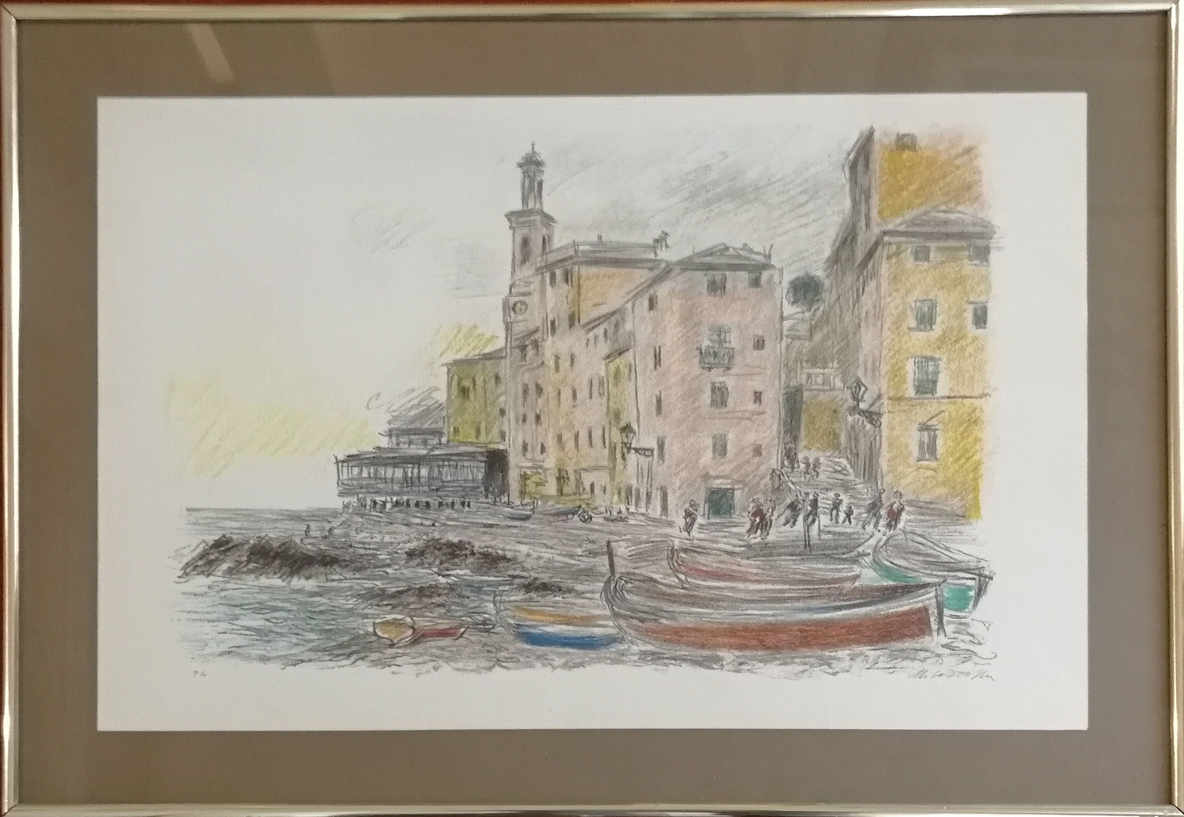 Michele Cascella - Landscape with Boats