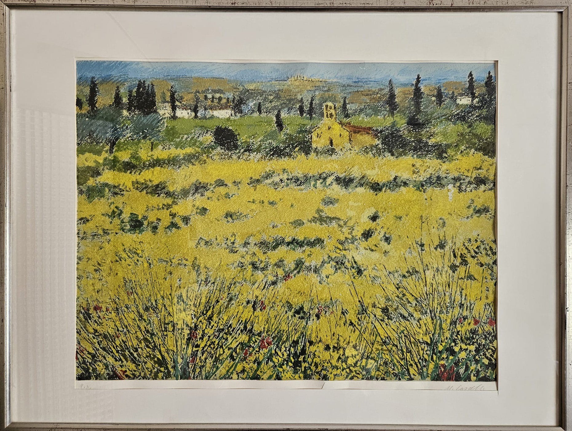Michele Cascella - Campo de flores amarillas