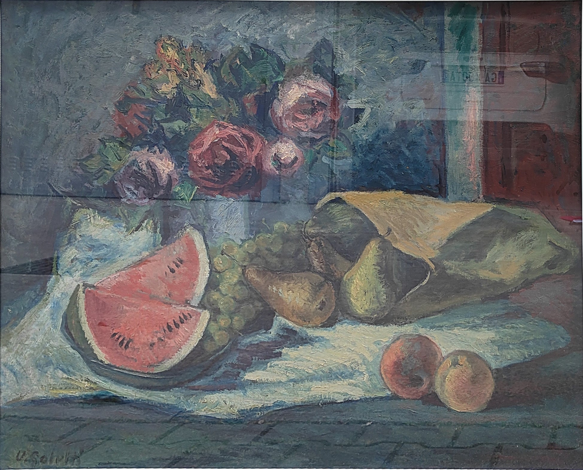 U. Goletti - Naturaleza muerta y jarrón de flores