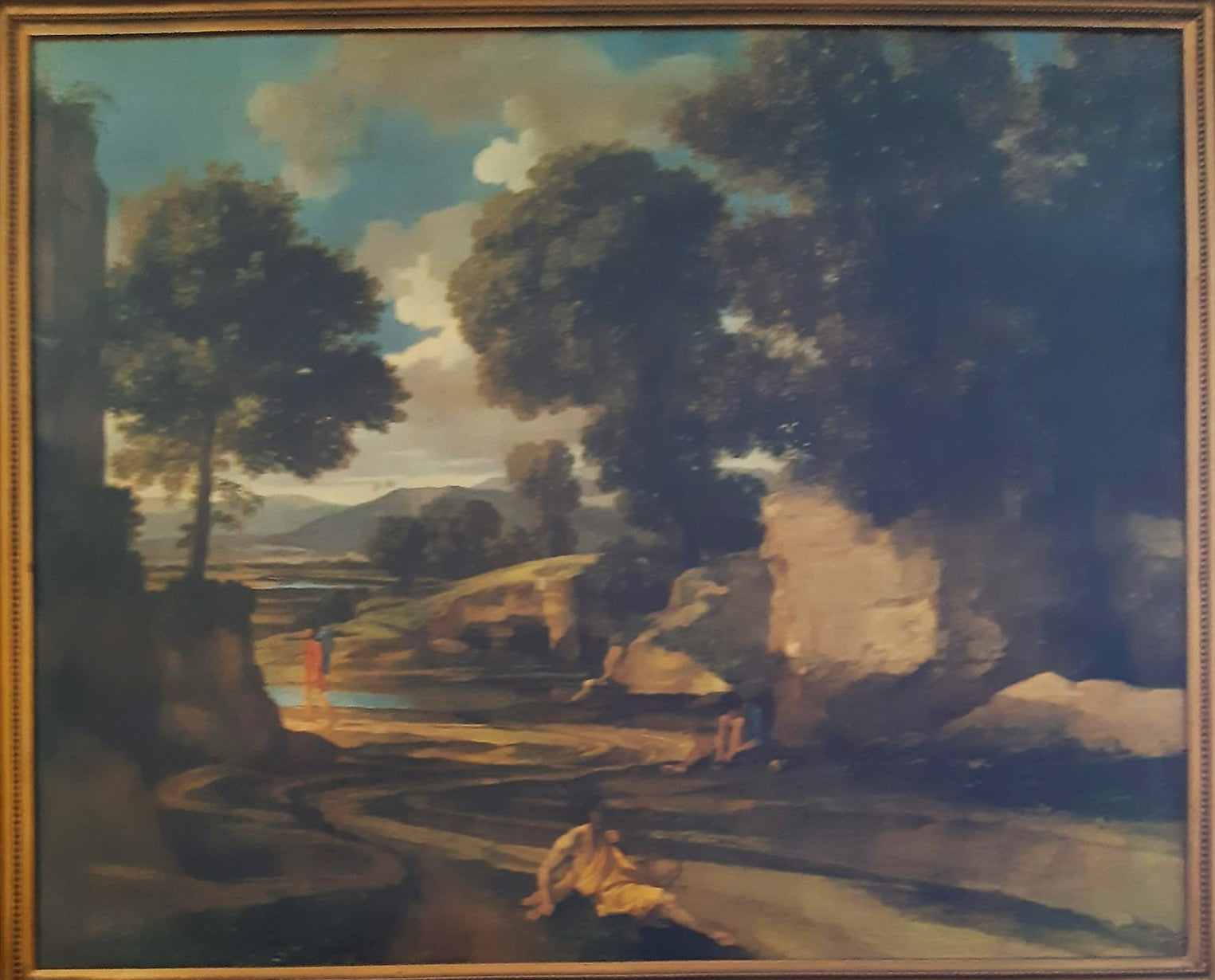 Reproduction from Poussin - Landscape of the Roman Countryside