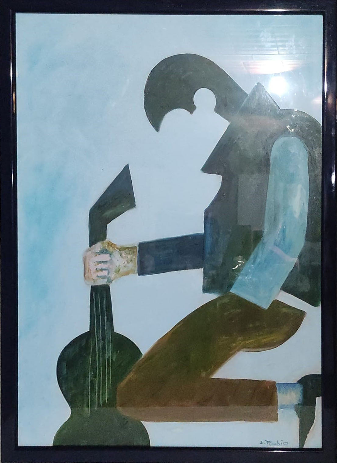 Elirio Picchio - Il chitarrista triste - Olio su tela