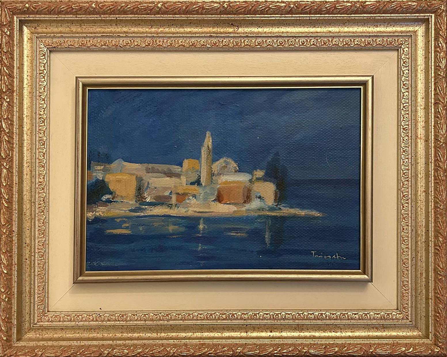 Piccolo paesaggio in tecniche miste su tela di Marino Trioschi