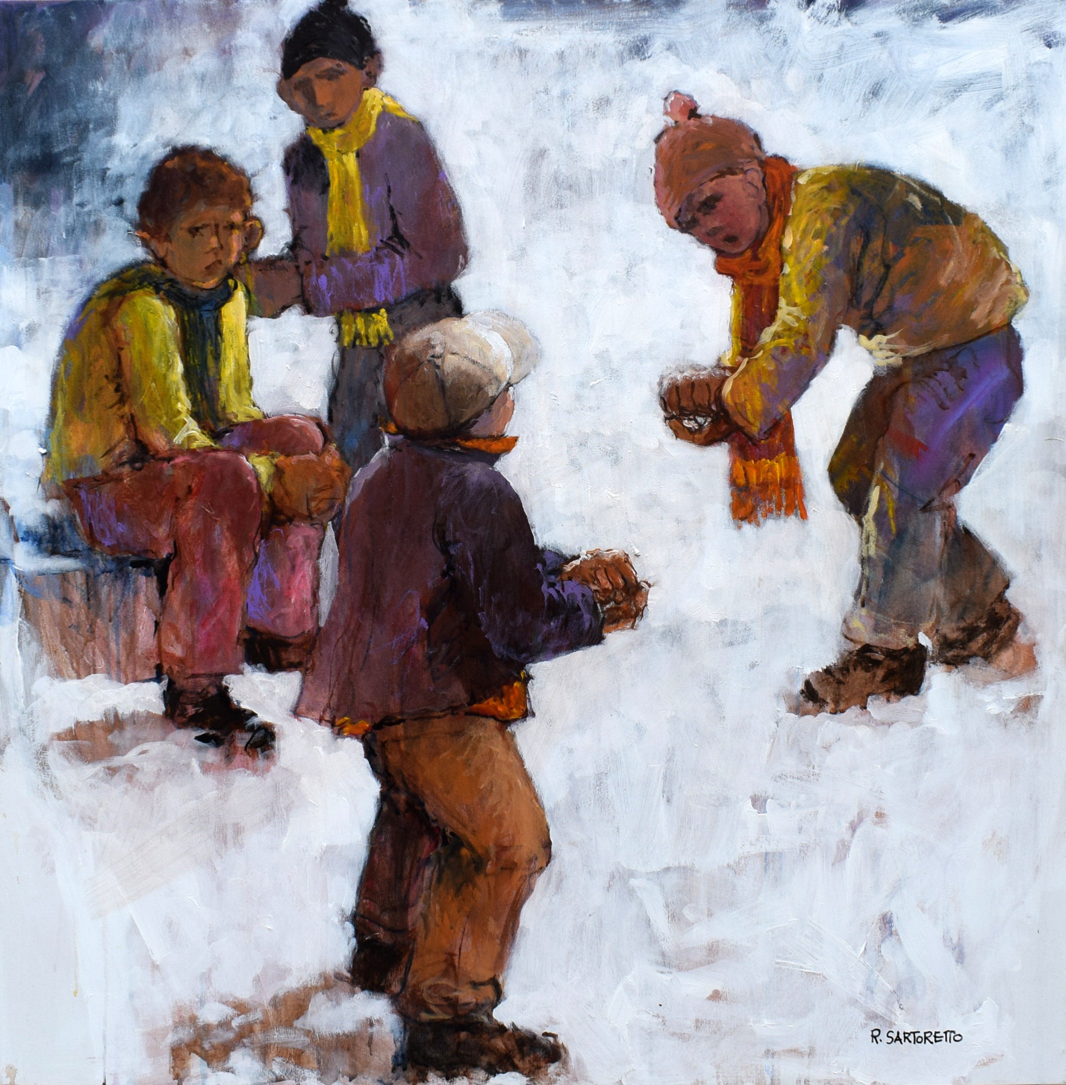 Renato Sartoretto - Chicos en la nieve