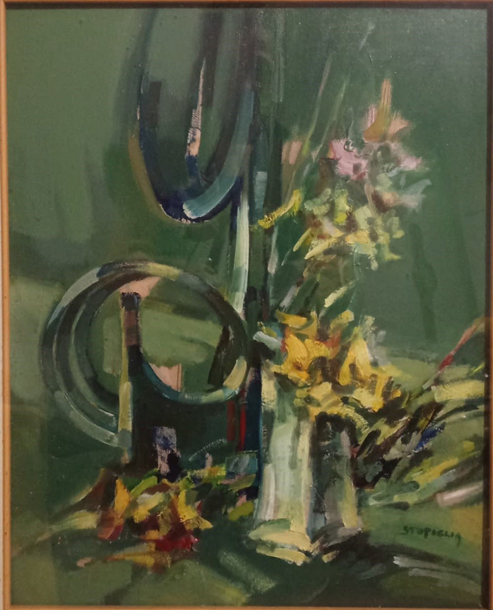 Angelo Stopiglia - Flowers (green background)