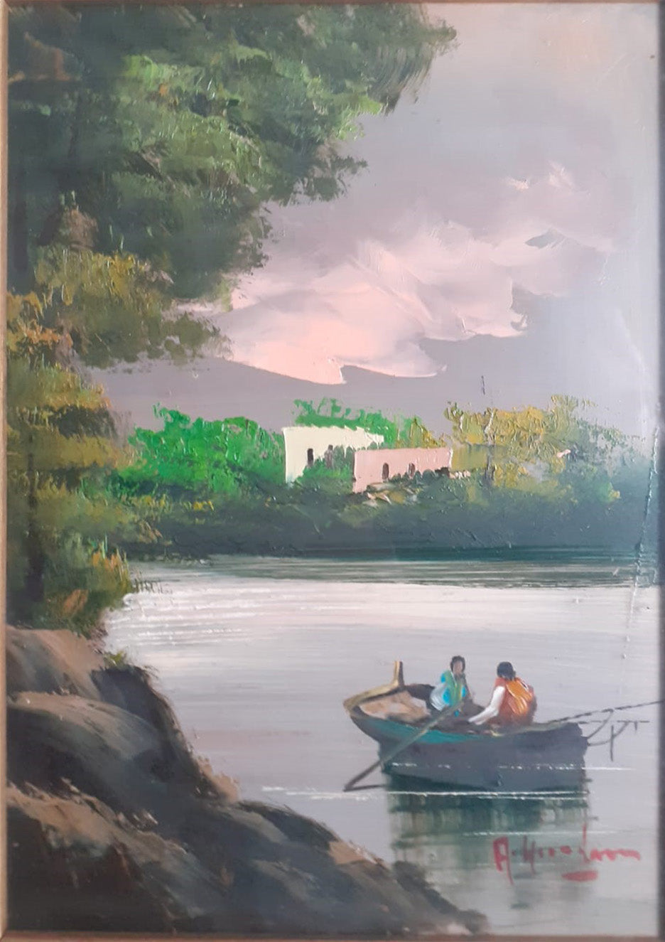 Autor desconocido - Lago con barco