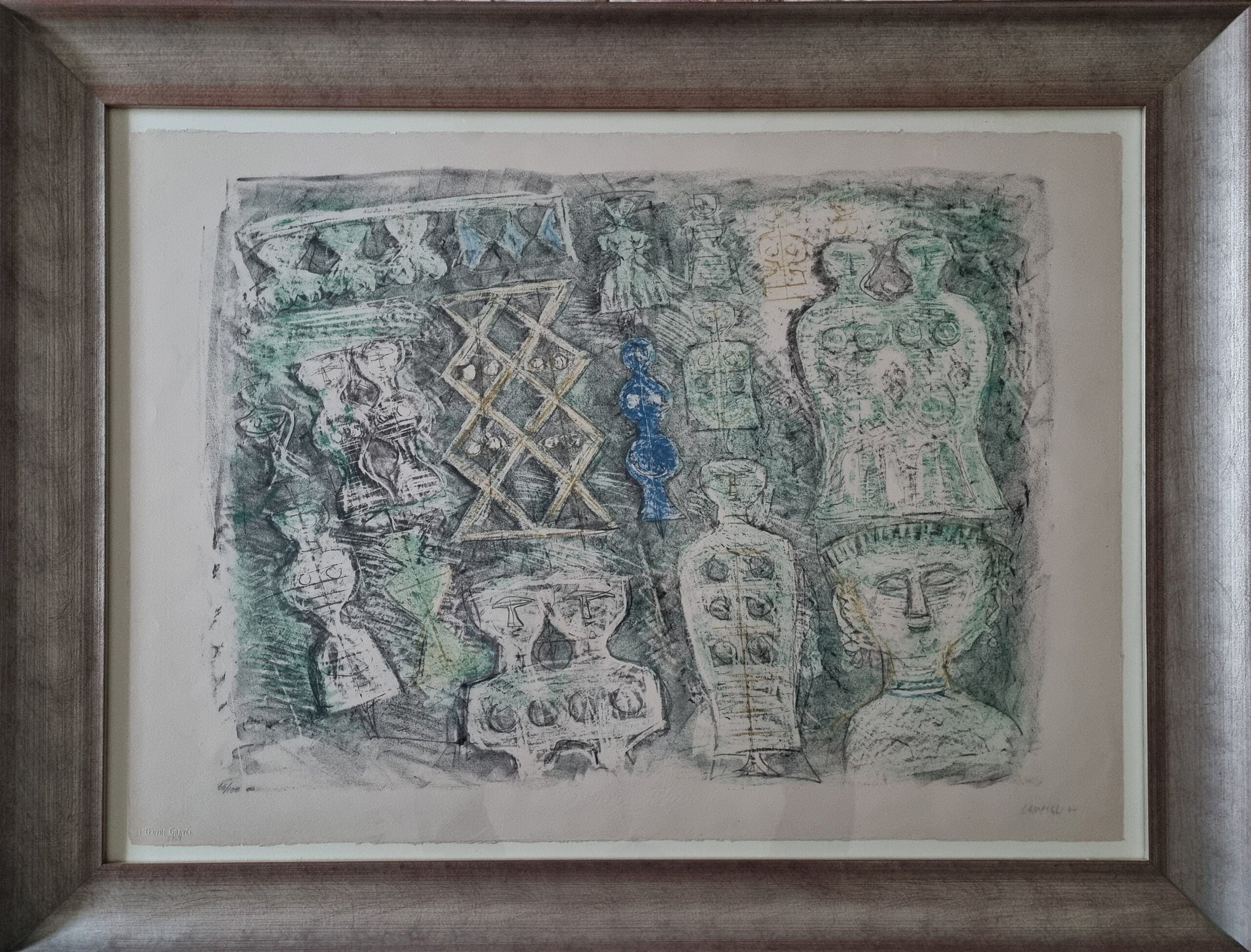 Massimo Campigli - Mujeres sobre un fondo verde