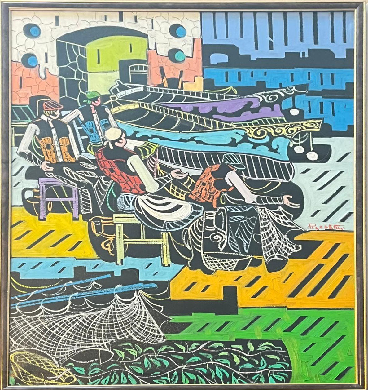 Marcello Piacentini - Sin título (Pescadores y redes)