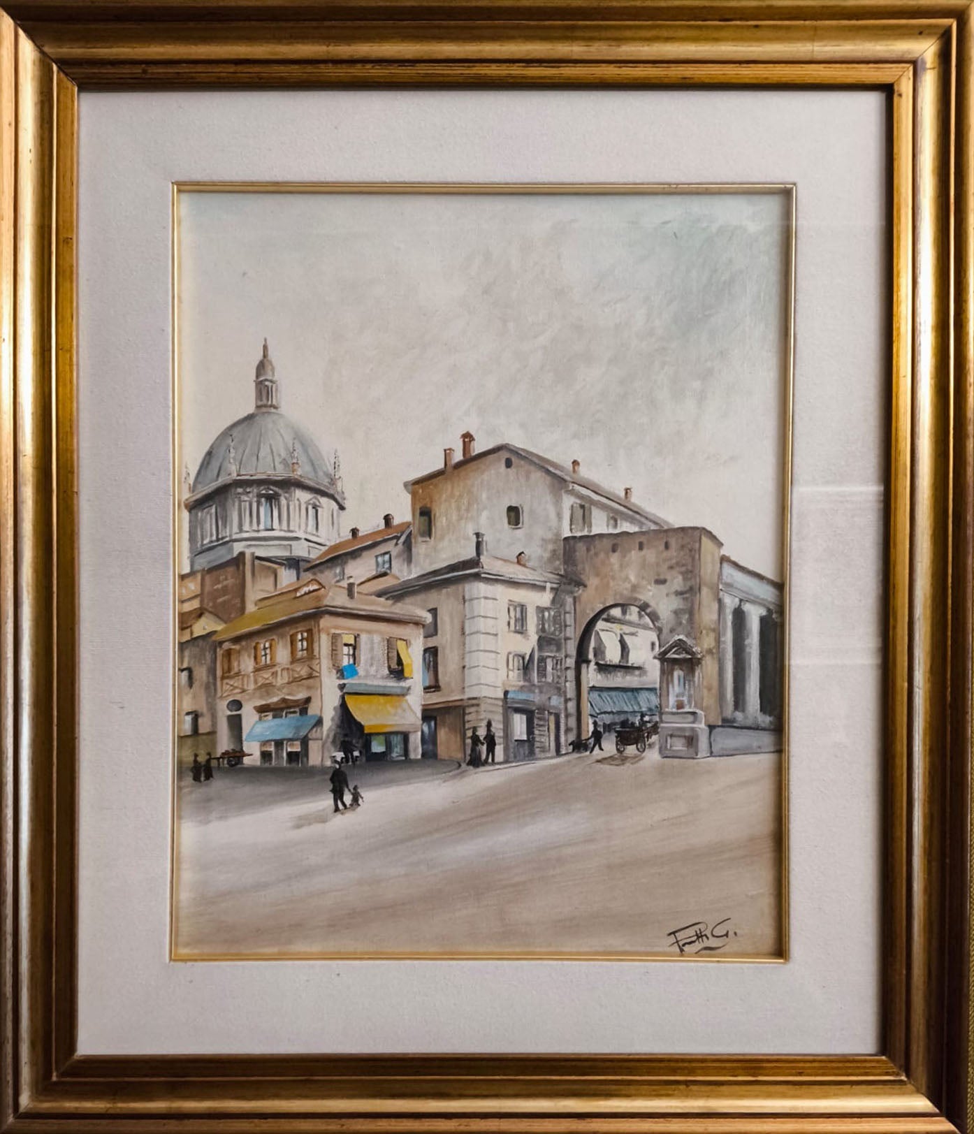 Giuseppe Protti - Senza titolo (veduta di Piazza Vetra a Milano)
