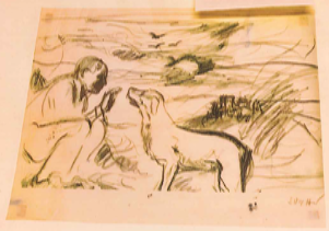 Alberto Sughi - Hombre con perro