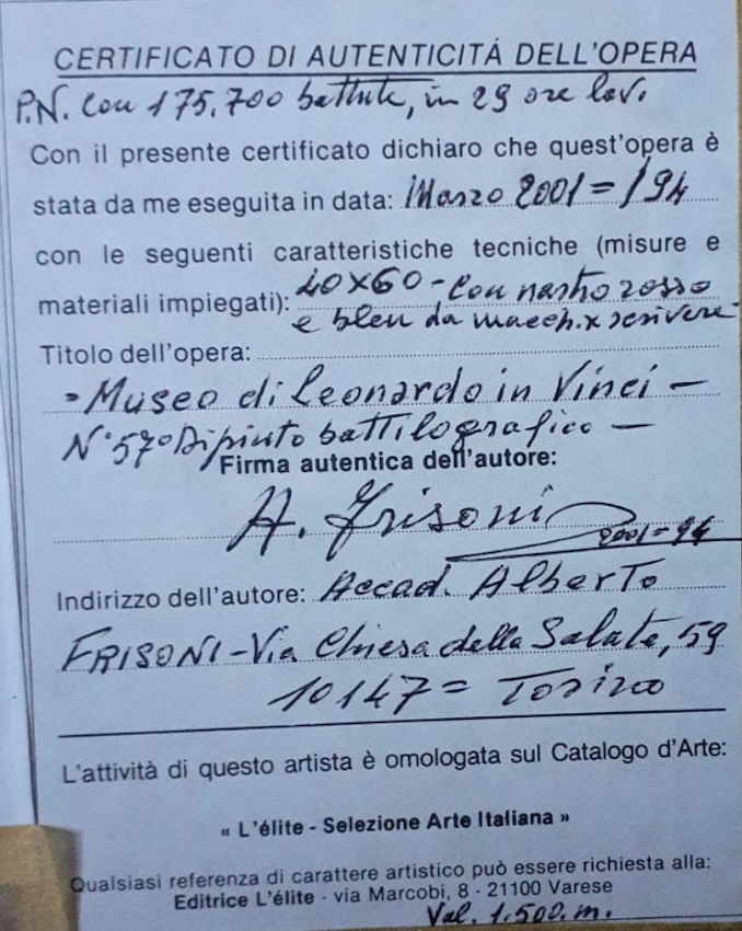 Alberto Frisoni - Museo Leonardo de Vinci