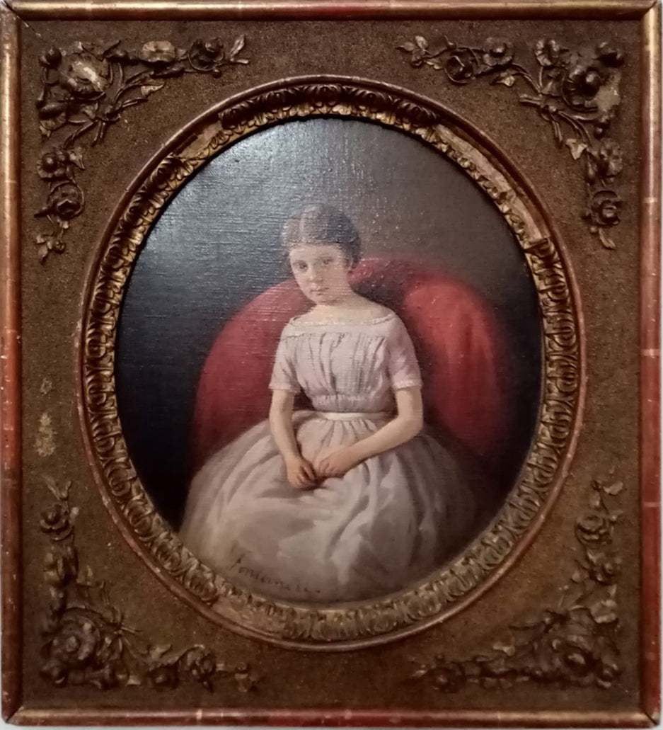 Antonio Fontanesi - Niña sentada