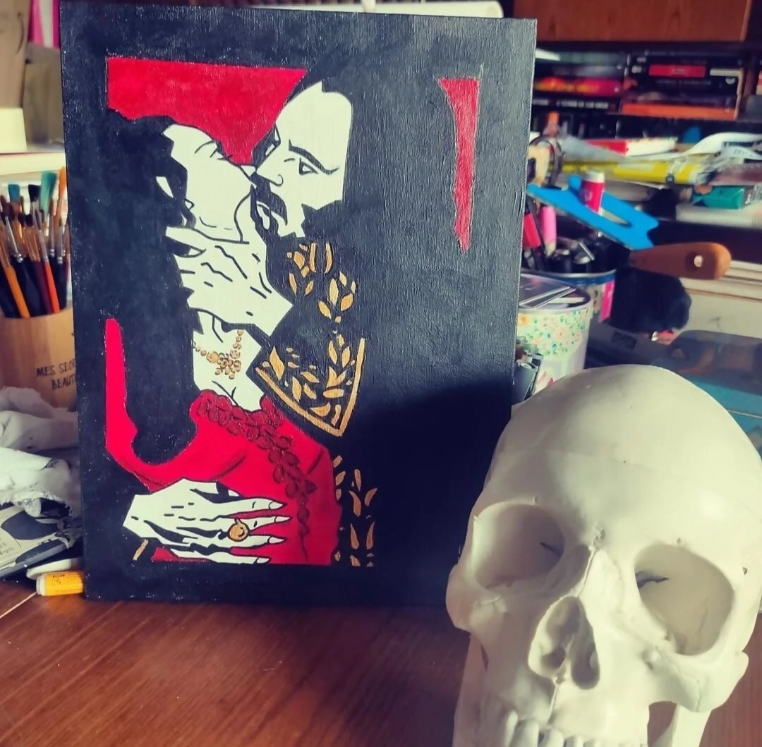 Kiss Of Dracula, acrilico su tela di Lorenzo Ragno Celli
