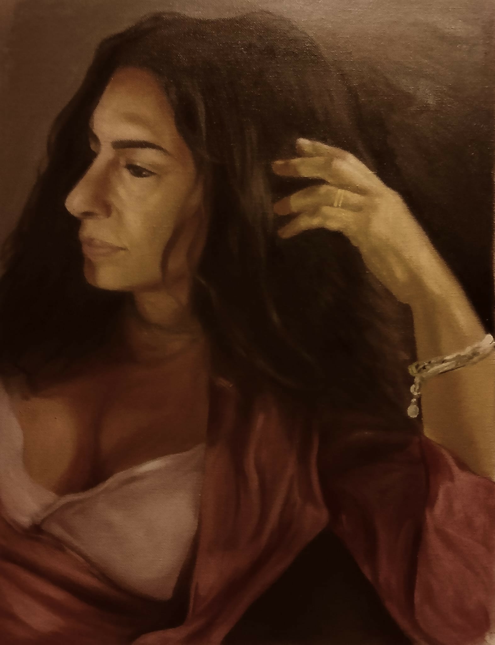 Carla, ritratto a olio su tela di Antonio Carrese