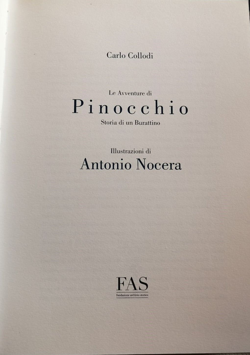 Las aventuras de Pinocho con ilustraciones de Antonio Nocera - Ediciones FAS