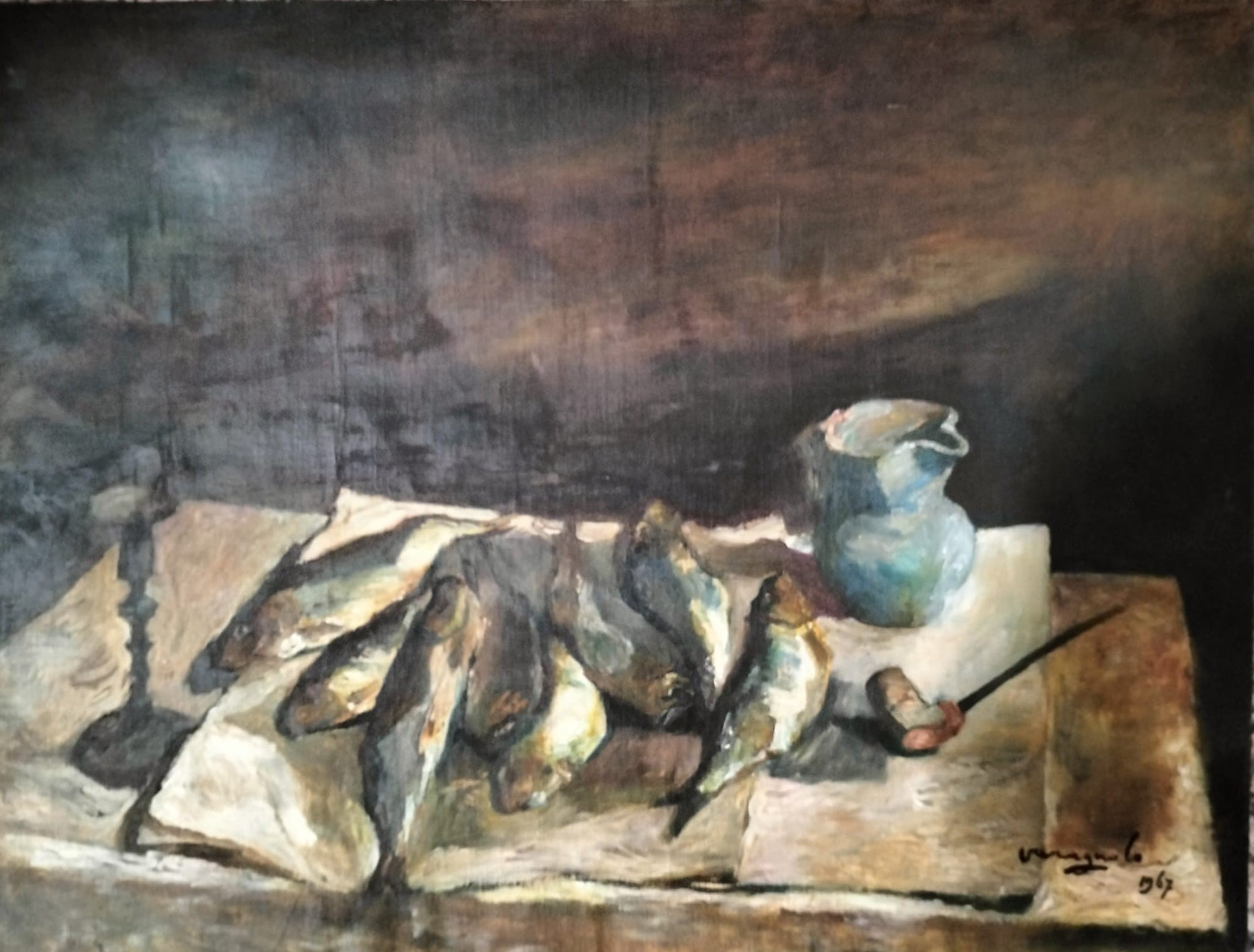 Mario Varagnolo - Still life with fish