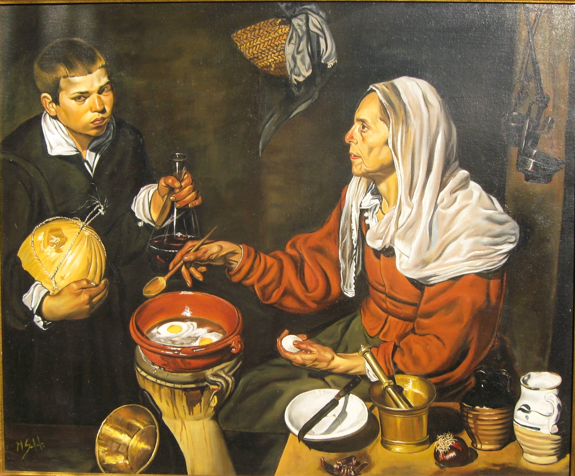 Michele Santanastaso - Vecchia che frigge le uova - Omaggio a Velazquez