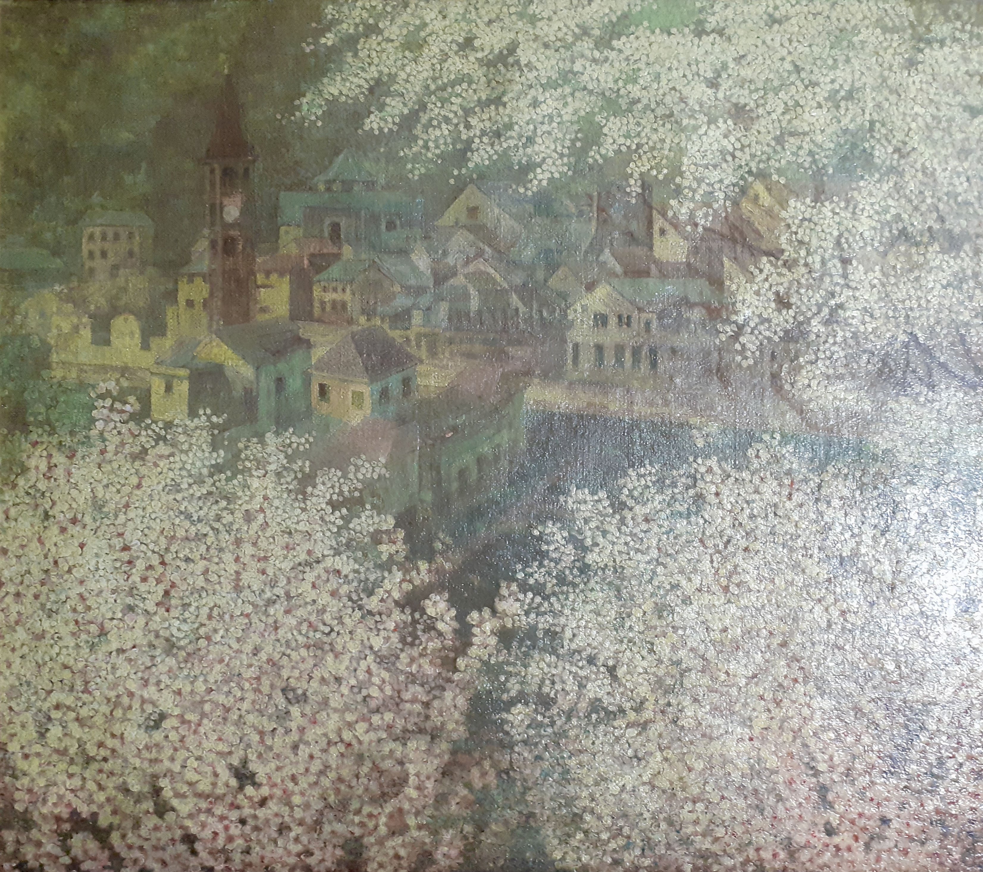 Cornelio Geranzani - Paesaggio primaverile di Finalborgo