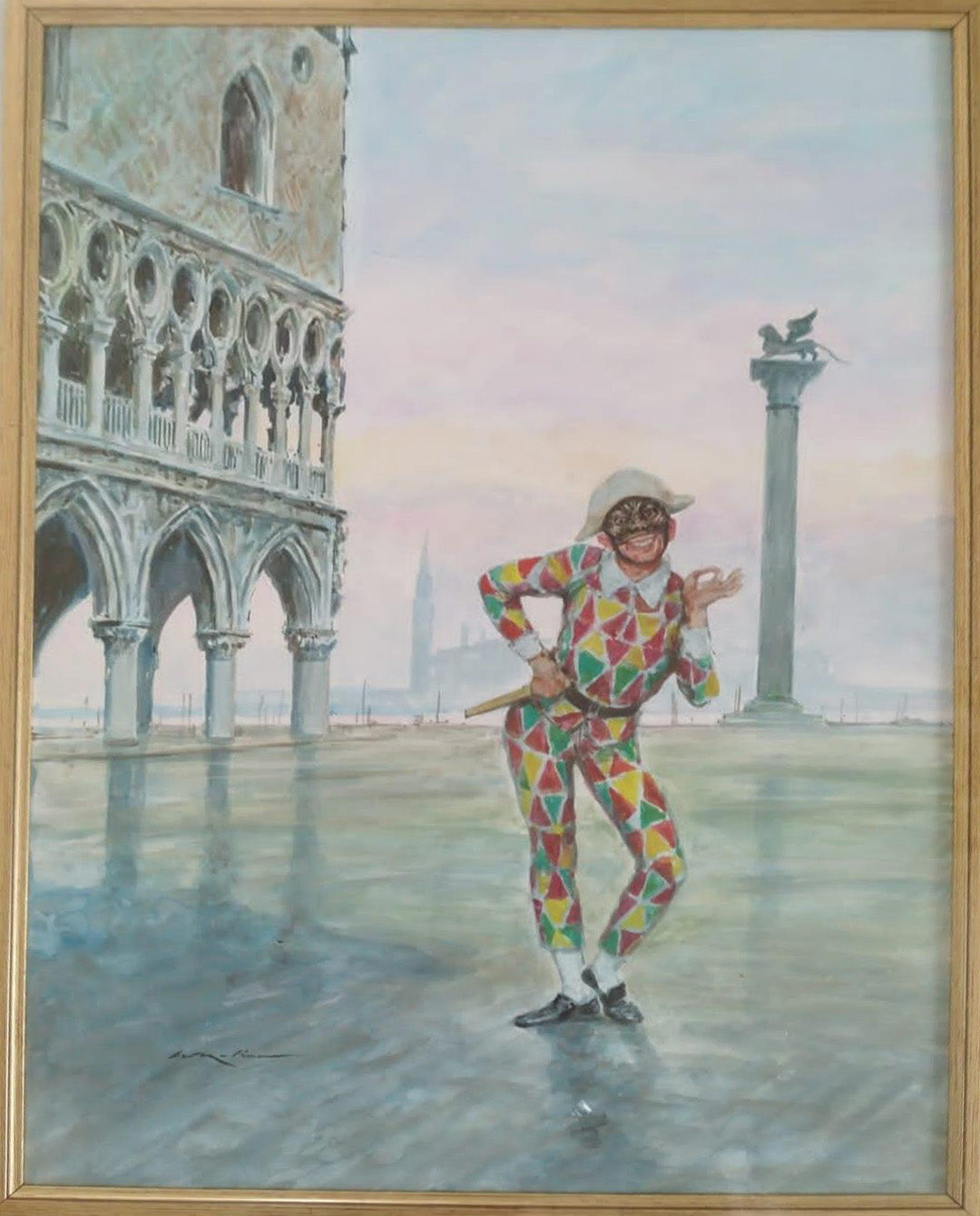 Walter Molino - Arlequín con Venecia al fondo